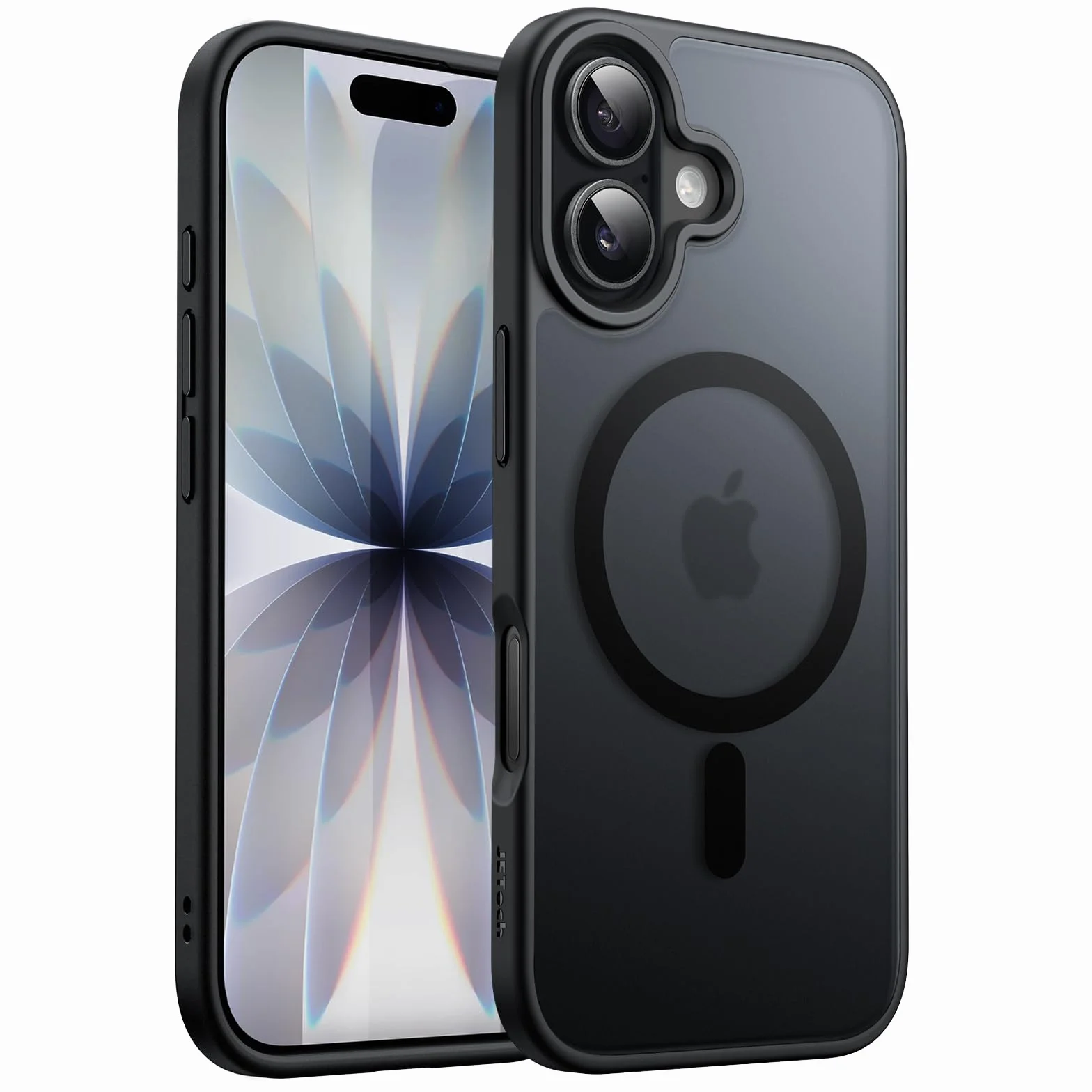 JETech Etui Magnetyczne iPhone 17 6,3 Cala MagSafe Półprzezroczysty Matowe Tył Odporne na Wstrząsy Czarny