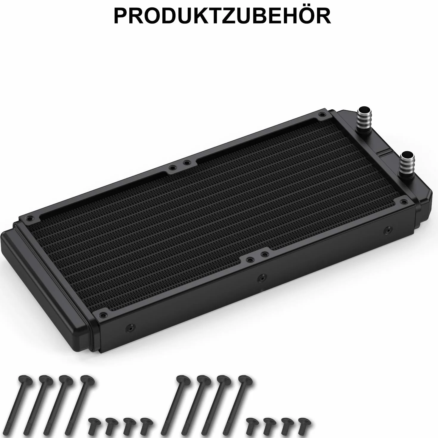 Chłodzenie wodą, 12-rurowy aluminiowy wymiennik ciepła z rurą do komputera PC CPU, system chłodzenia wodą DC12 V, 360 mm