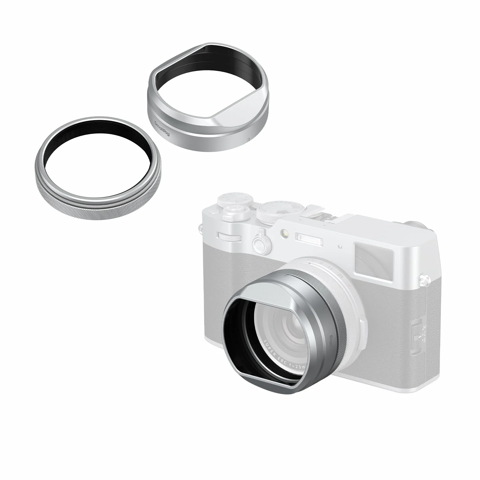 SMALLRIG Osłona Przeciwsłoneczna Obiektywu X100VI, Aparatu Do FUJIFILM X100VI/X100V, Stop Aluminium, Odporna Na Zarysowania, Kompatybilna Z Filtrami, Powłoka Antyodblaskowa, Srebrna - 5849