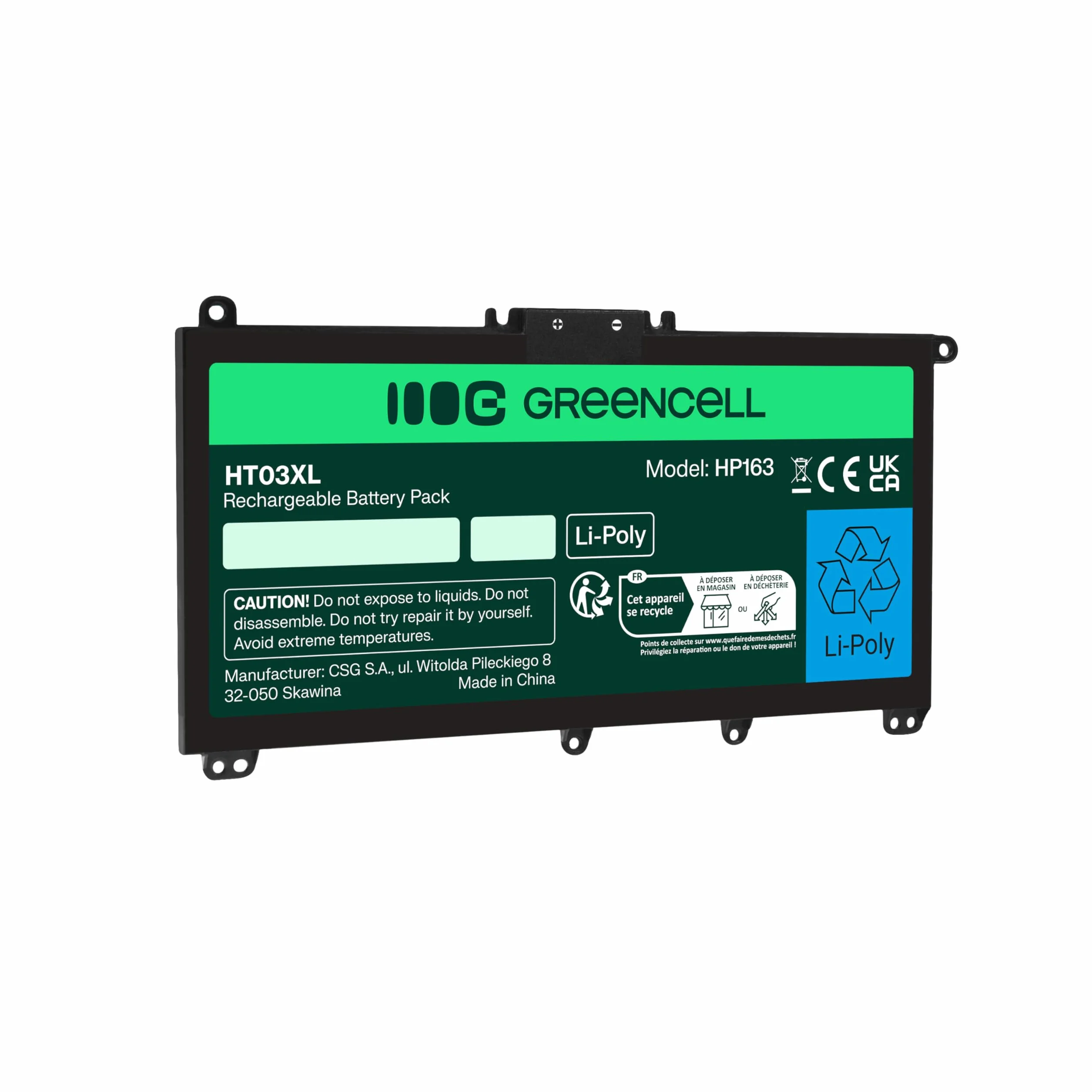 Green Cell Bateria do laptopa HP HT03XL HTO3XL L11421-2C2 L11119-855 L11421-2C2 240 245 250 255 340 G5 348 G5 15-DB 15-DA 15-CS 17-BY 17-CA Pavilion 14-DH 15-CS 17-CA X360 14-DH