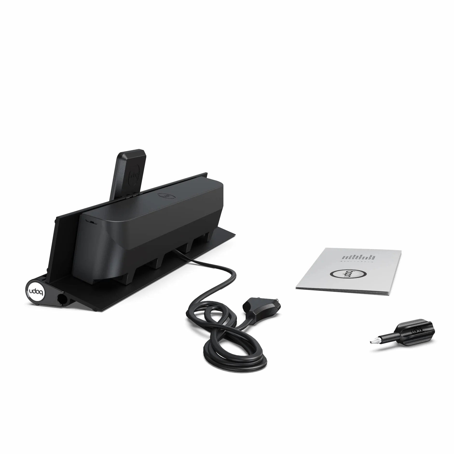 Stacja ładująca do iPhone Tablet i AirPods, udoq 400, aluminium, czarna, MagSafe i PD Charger