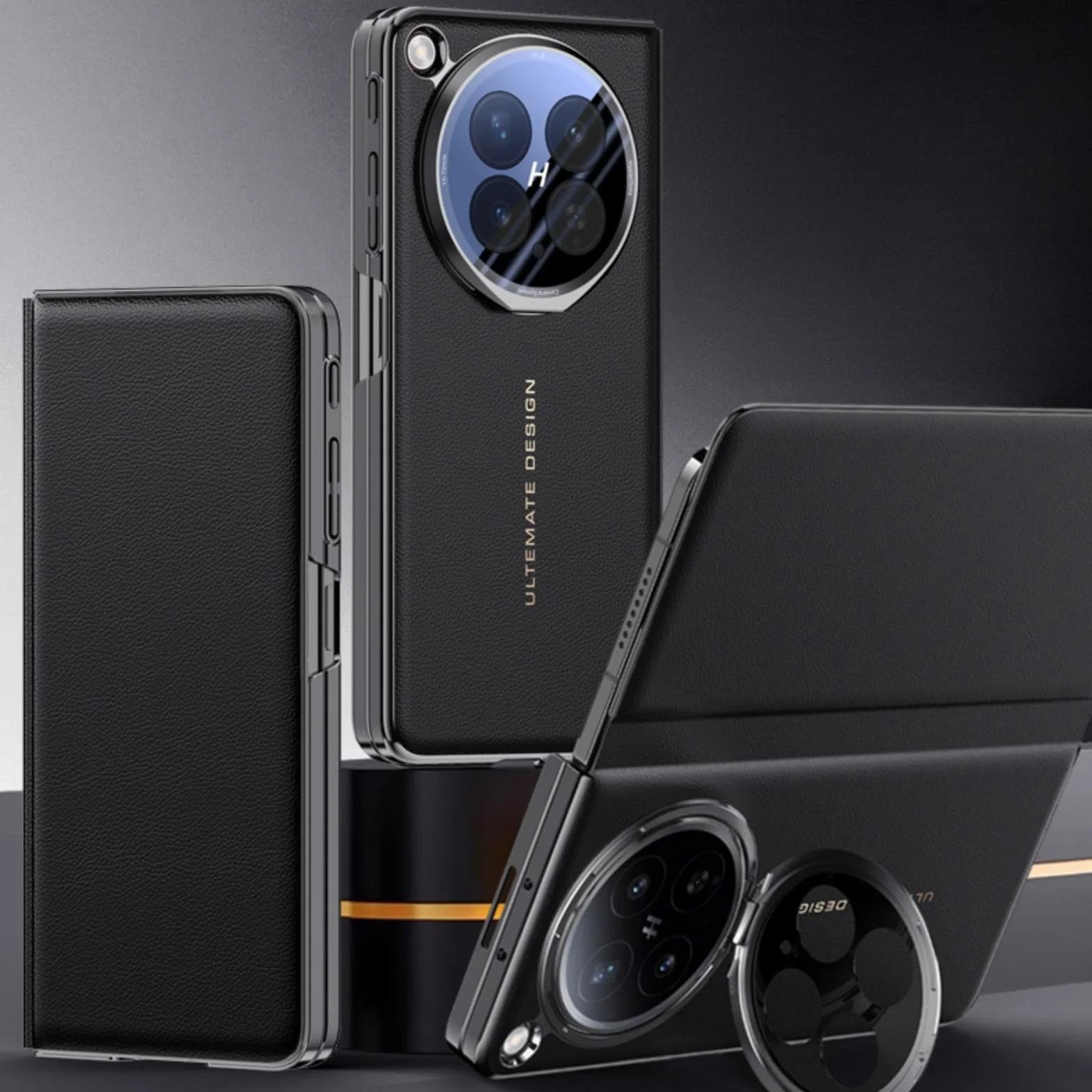 Find N6 etui na telefon komórkowy z klapką magnetyczną ze skóry + stojak na obiektyw + View Window, etui z klapką Folio do Oppo Find N6(3)