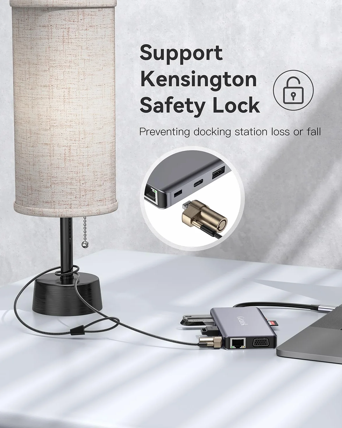 Stacja dokująca USB C, 14 w 1, stacja dokująca USB C, potrójny wyświetlacz, stacja dokująca do laptopa z podwójnym HDMI, VGA, PD, RJ45, SD/TF, 3 USB 3.0, USB 2.0, audio, port danych typu C, blokada