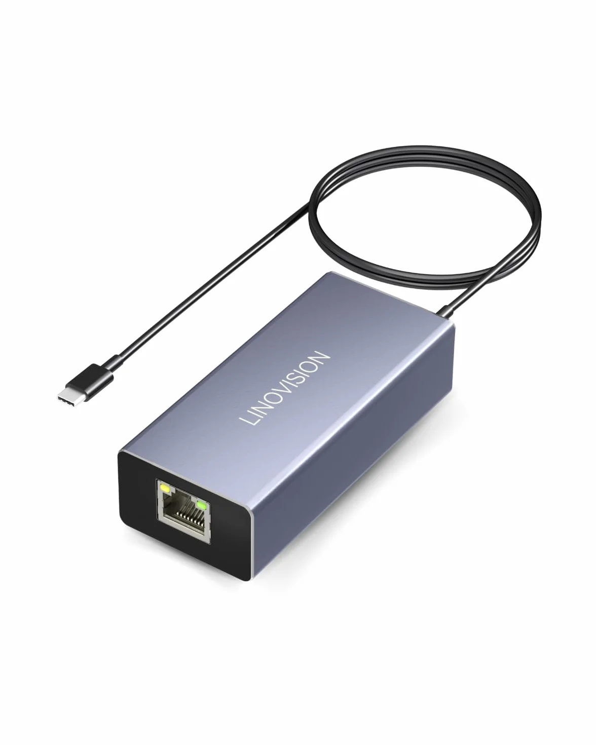 LINOVISION Konwerter POE na USB-C, przesyłanie danych i ładowanie za pomocą jednego kabla, konwersja lEEE802.3af/at POE na USB typu C z Ethernetem 10/100 Mb/s, wyjście 9 V/2,22 A lub 5 V/2 A | Wyjście 9 V/2,22 A i 5 V/2 A | Plug and Play | do telefonów, t