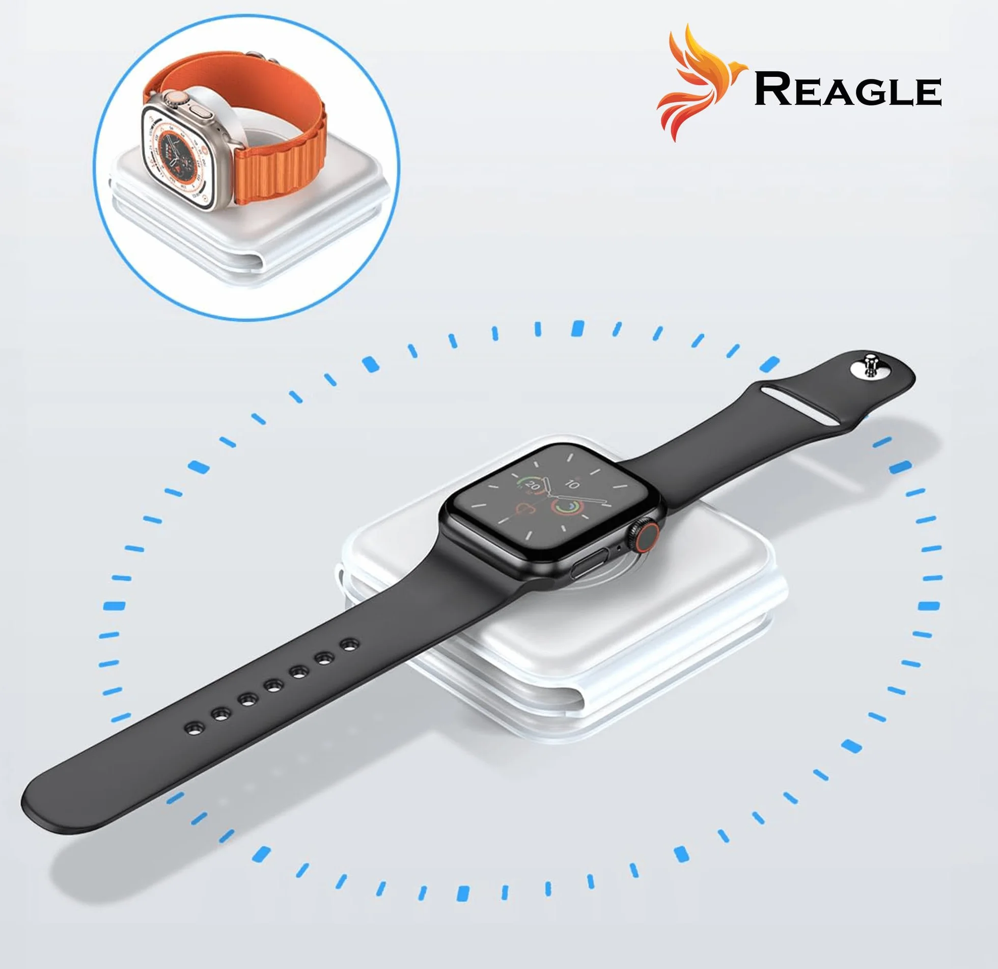 Reagle Składana indukcyjna bezprzewodowa ładowarka 3 w 1, 15 W stacja ładująca do Samsung S25 Apple Watch standard Qi