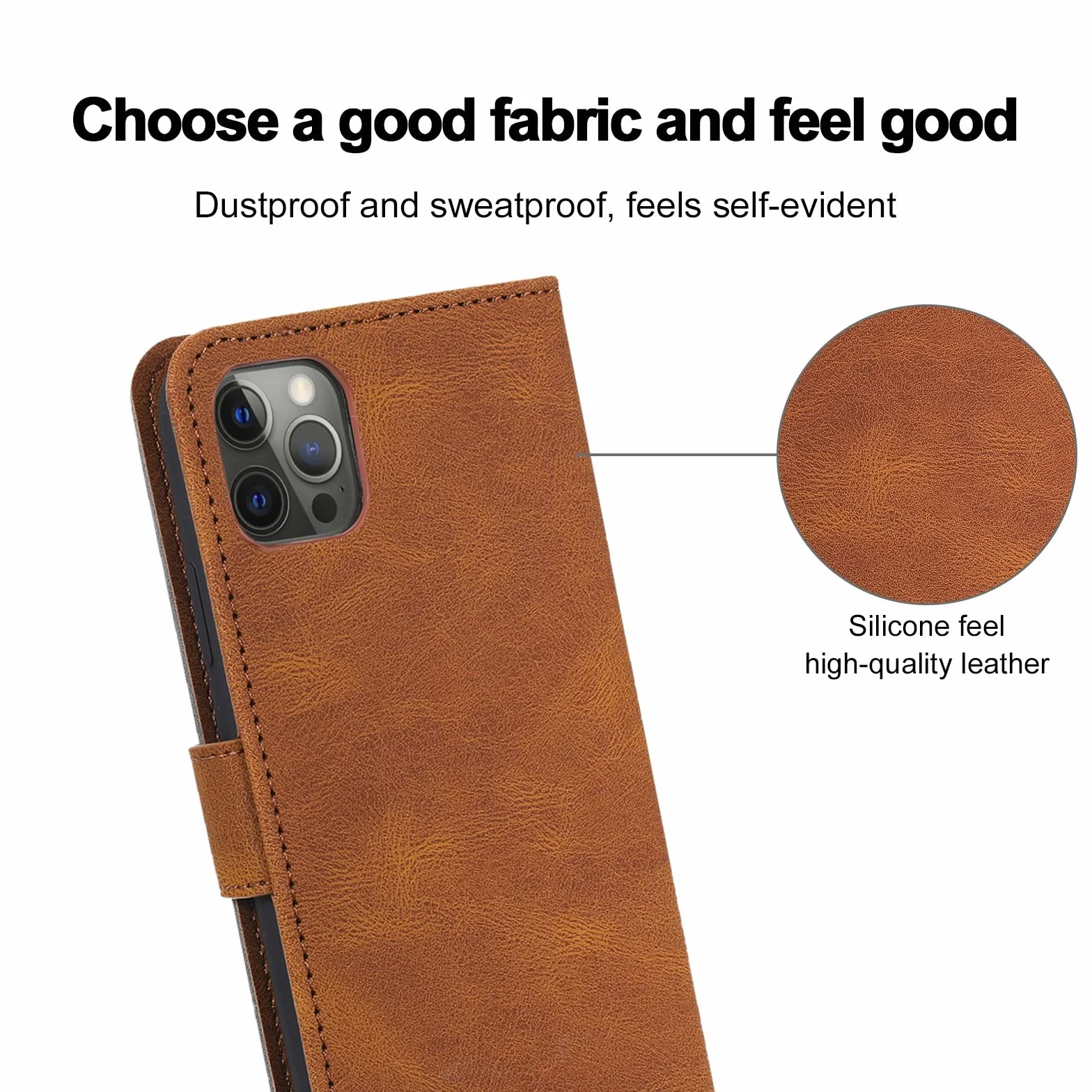LTL Etui na telefon do iPhone 13 Mini/13/13 Pro/13 Pro Max, wysokiej jakości skórzane etui z klapką, etui z przegródkami na karty, podpórka, magnetyczne zamknięcie, brązowy, 13 Pro Max 6,7 cala