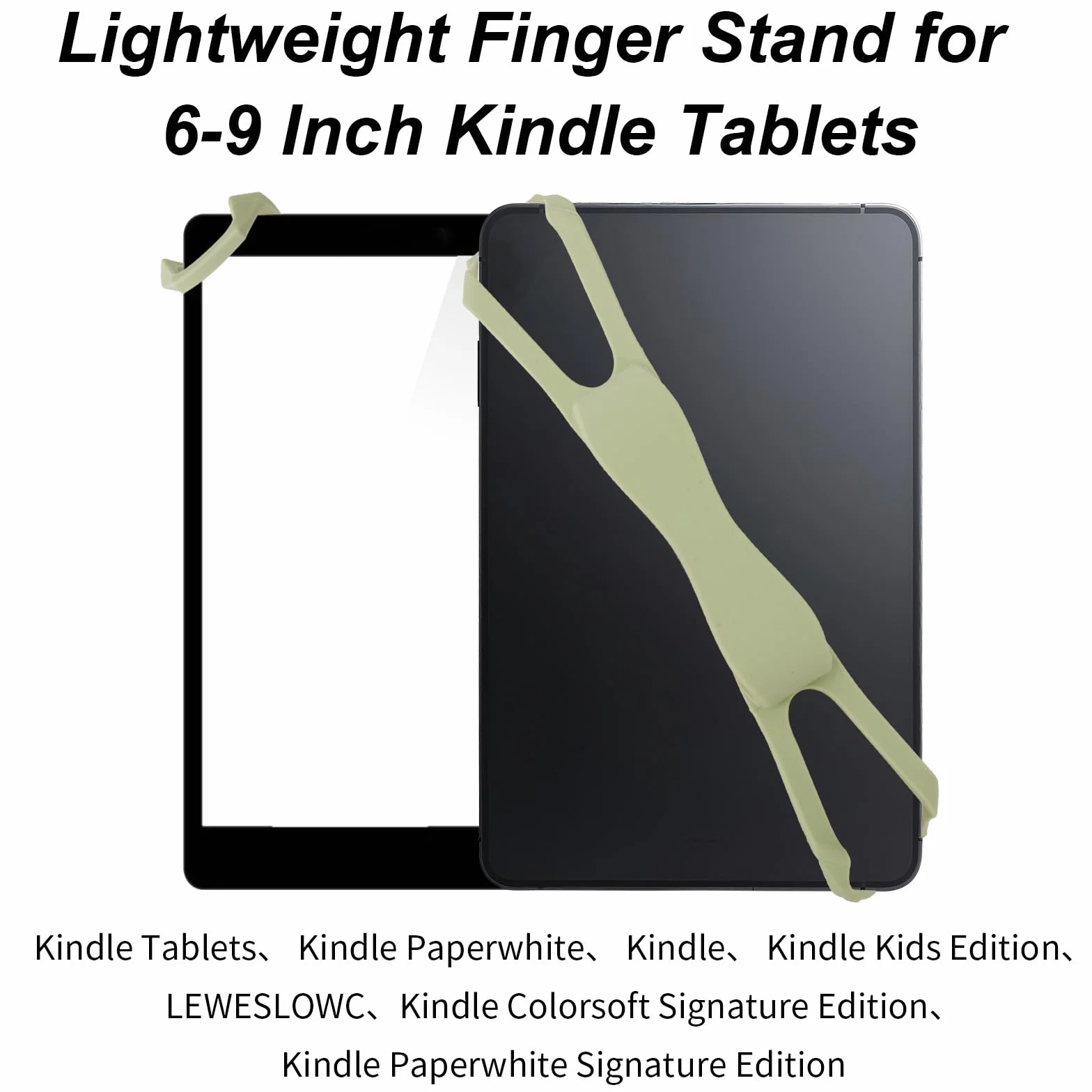 Uniwersalny Wysokoelastyczny Pasek Ręczny do Kindle, Lekki Uchwyt Czytania dla Tabletów 0,15-0,23m Paperwhite/Kobo/Oasis/E-Booków/Telefonów (Zielony)