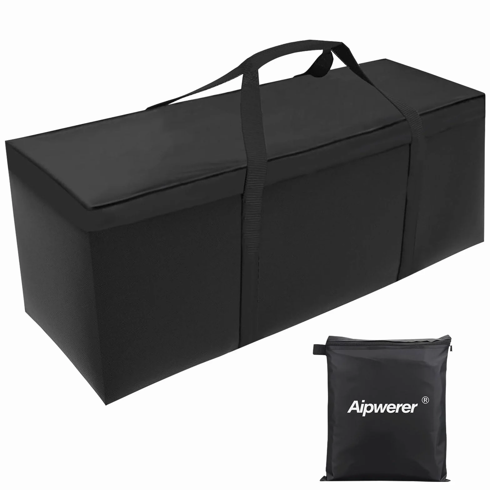 Torba do przechowywania choinki, wodoodporna torba Oxford 600D na dekoracje świąteczne, torba z uchwytami na choinkę, bombki i ozdoby (czarny, 125 x 40 x 55 cm)