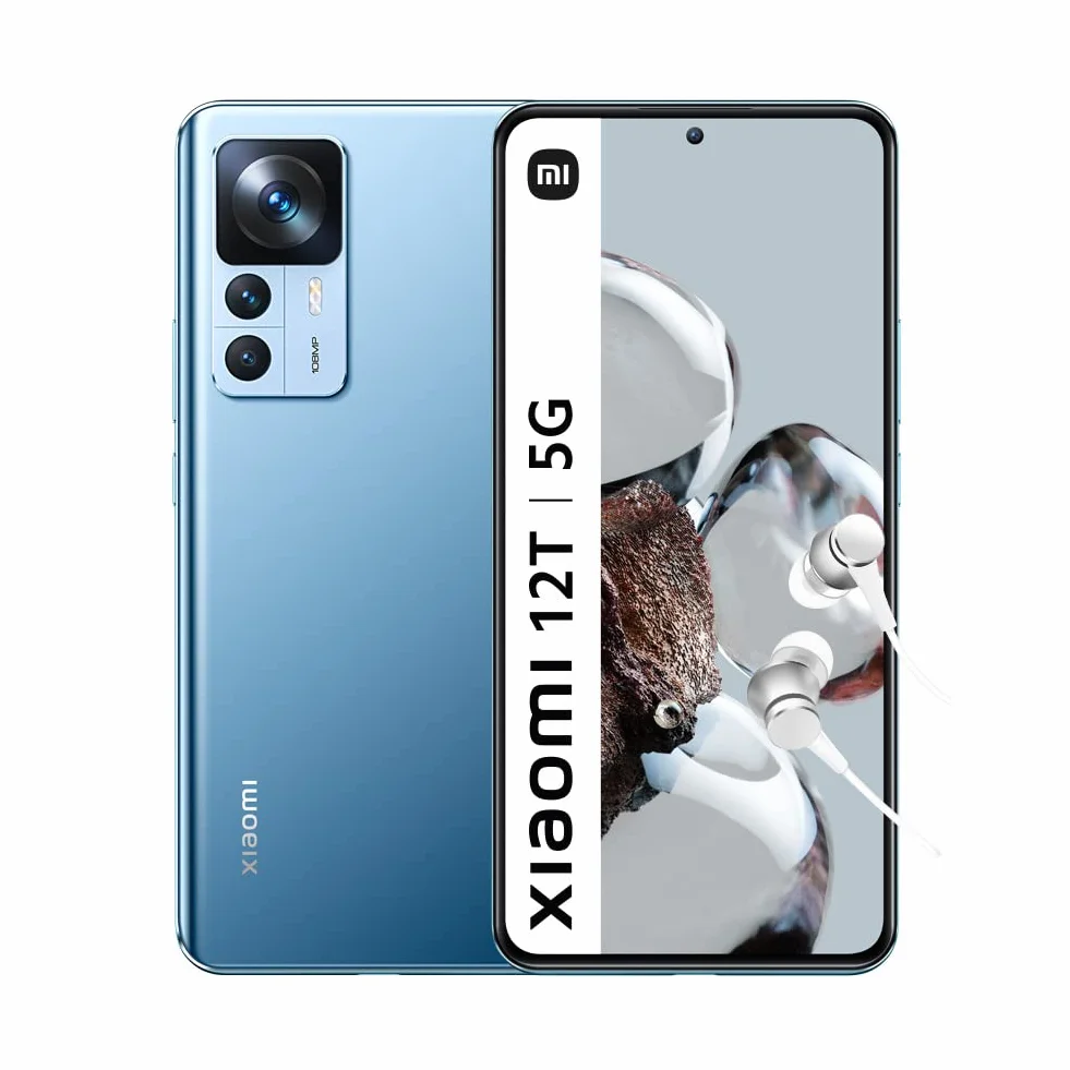 Xiaomi 12T 5G - smartfon 8 + 128 GB, 6,7 cala 120 Hz CrystalRes AMOLED, MediaTek Dimensity 8100-Ultra, 108 MP aparat profesjonalny, inteligentne 120 W, 5000 mAh, przezroczysty niebieski