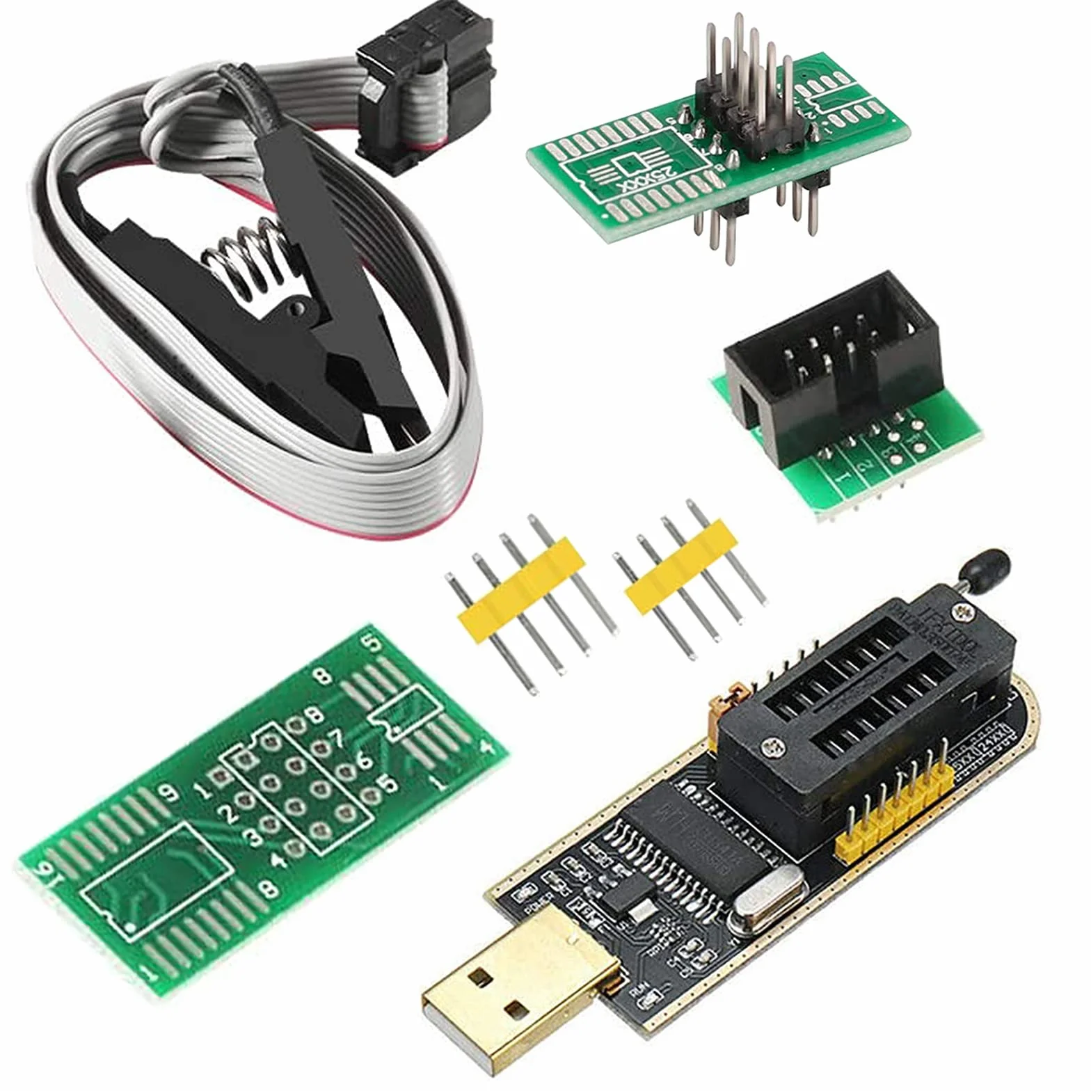 SOIC8 SOP8 Flash Chip IC CH341A Programator USB EEPROM Flash BIOS Chip Moduł programowania USB (SB-Programator + Klips SOP8 + Adapter)