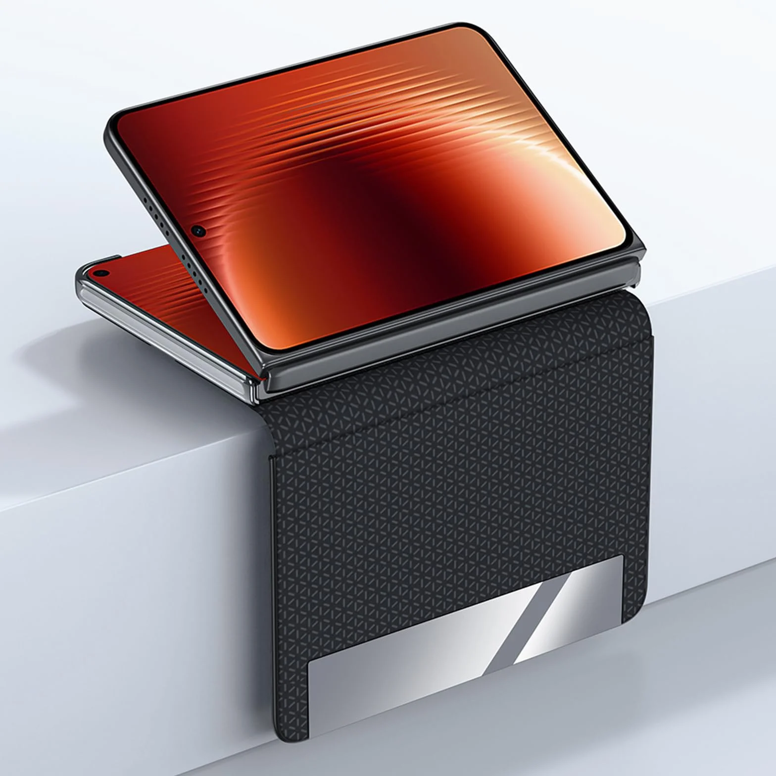 Etui z prawdziwej skóry do Huawei Pura X Max, z okienkiem Clear View, etui na telefon komórkowy, obrotowe, ochrona całego ciała, etui z klapką, niebieskie, Pura X Max