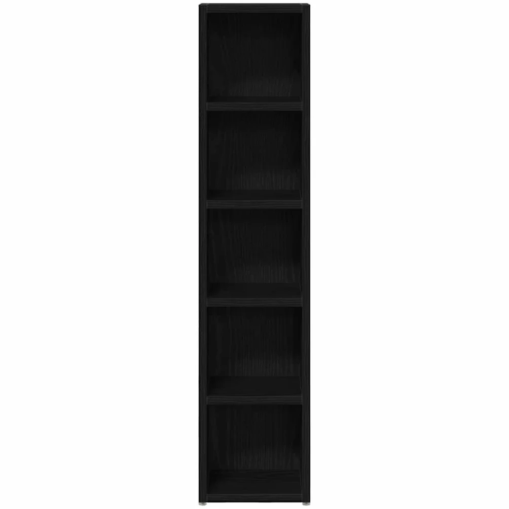 vidaXL Szafki na płyty CD - drewniane jednostki magazynowe - czarny dąb, nowoczesny design, 93 cm wysokości, 2-częściowy zestaw do salonu / sypialni