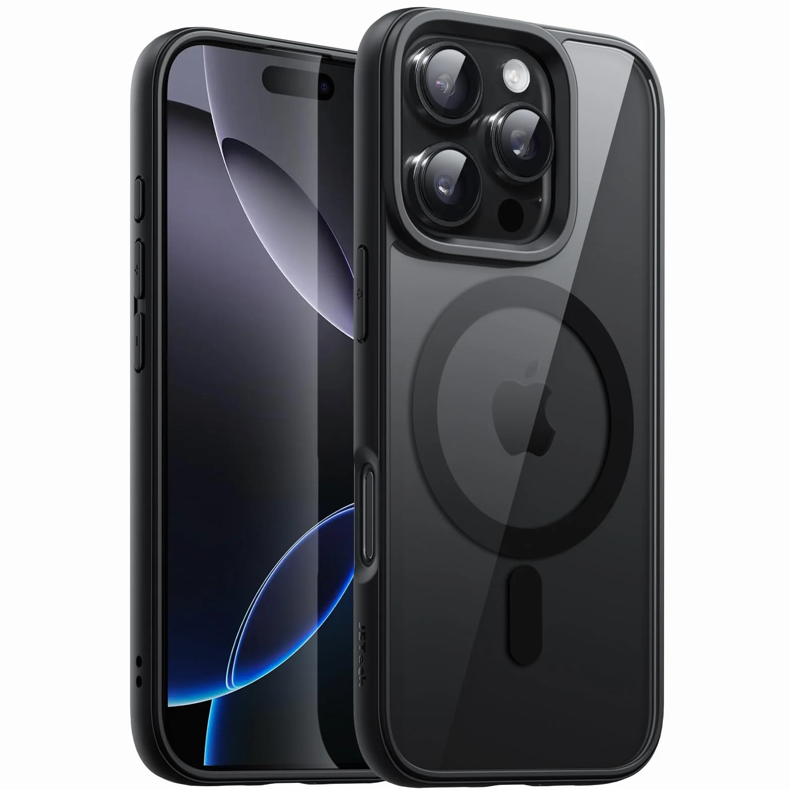 JETech Magnetyczne Etui dla iPhone 16 Pro 6,3 Cala Kompatybilne z MagSafe, Bumper Telefonu Osłona, Jednokolorowa Matowe Ramka z TPU, Odporny na Zarysowania Przejaśniać Tył (Czarny)