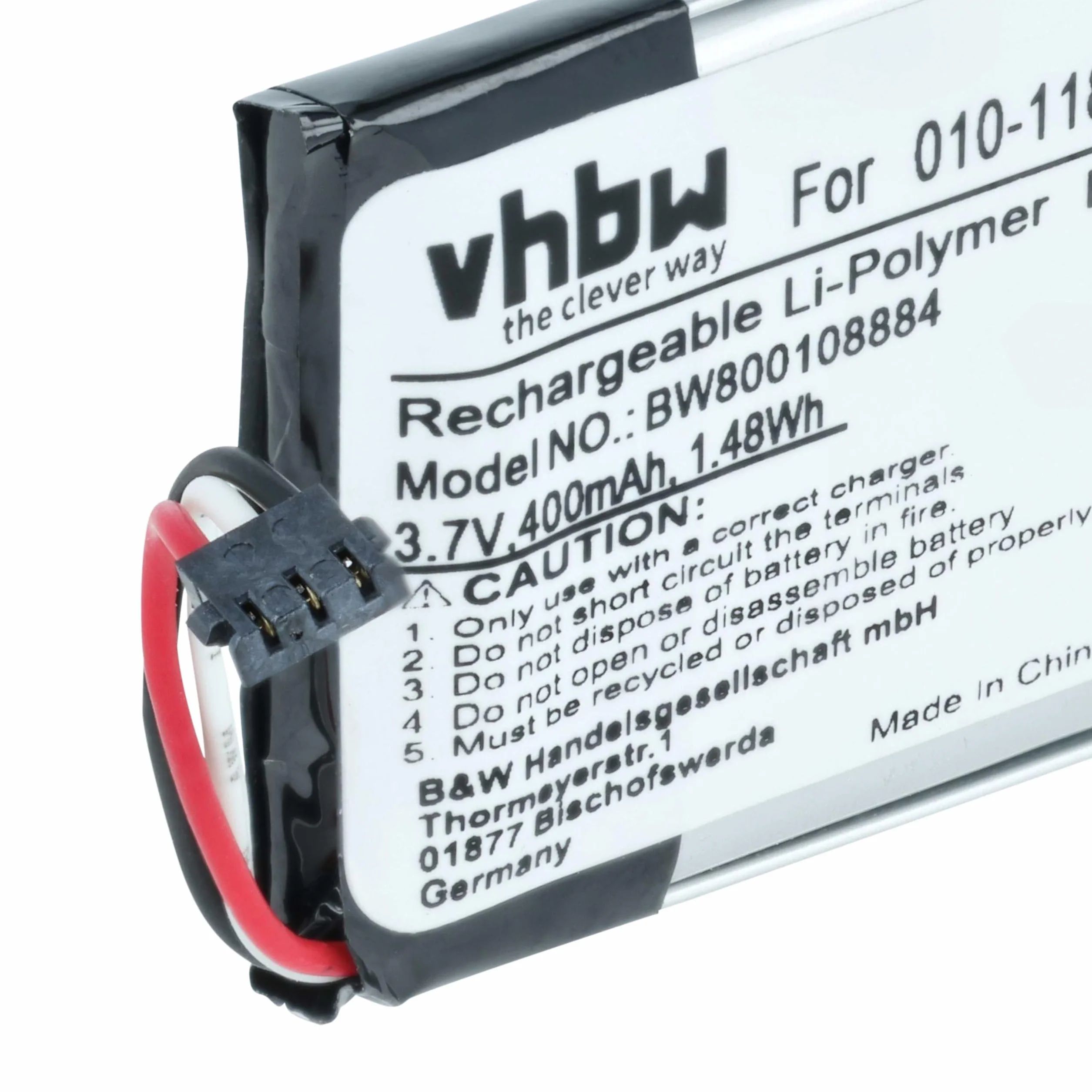 vhbw akumulator litowo-polimerowy 400 mAh (3,7 V) do obroży dla psów, zdalny trener Garmin Barklimiter Deluxe, Delta Sport jak 361-00069-00, 010-11867-10.