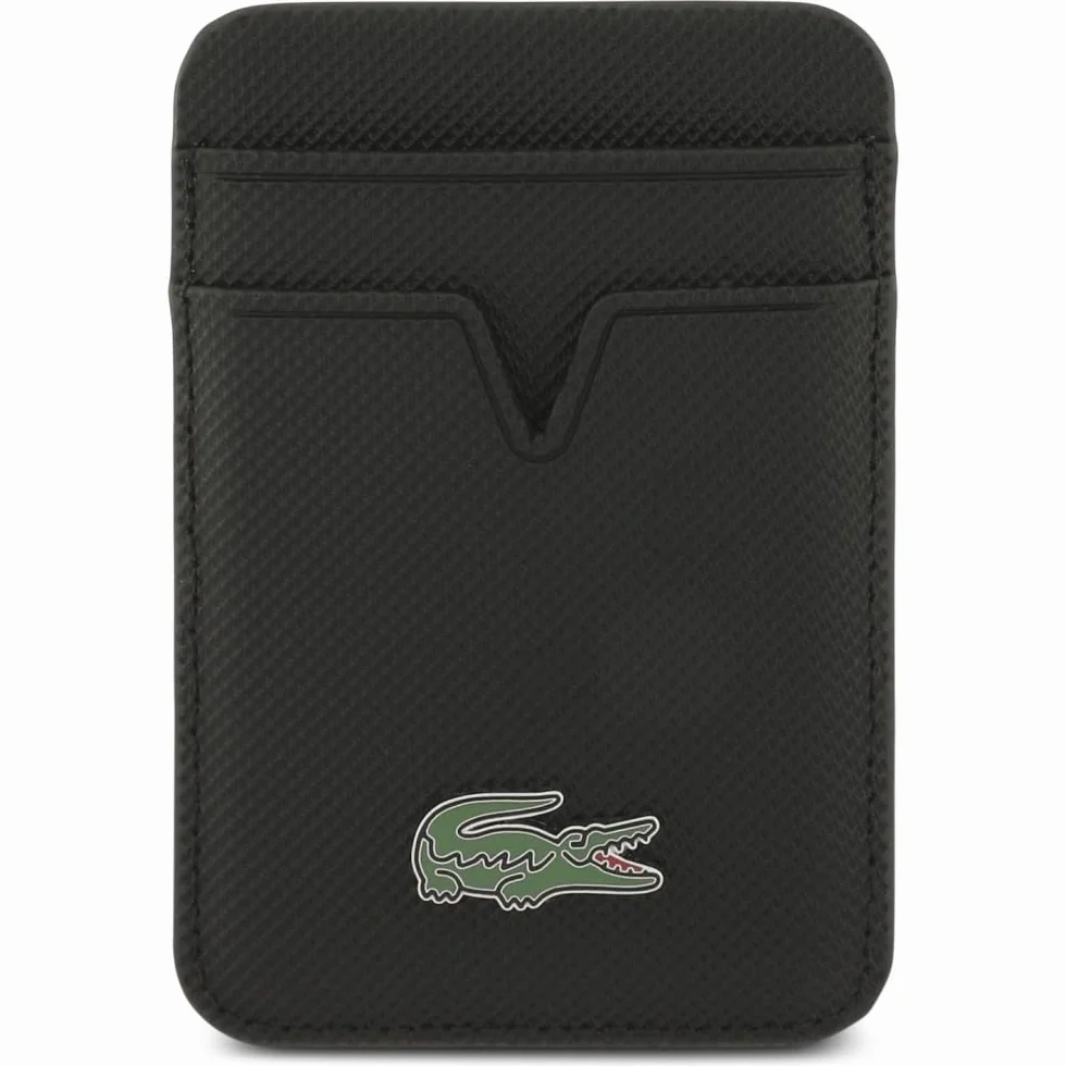 CG MOBILE Lacoste etui + zestaw portfela Iconic Petit Pique kompatybilne z MagSafe do iPhone 17 Pro Max (czarne)