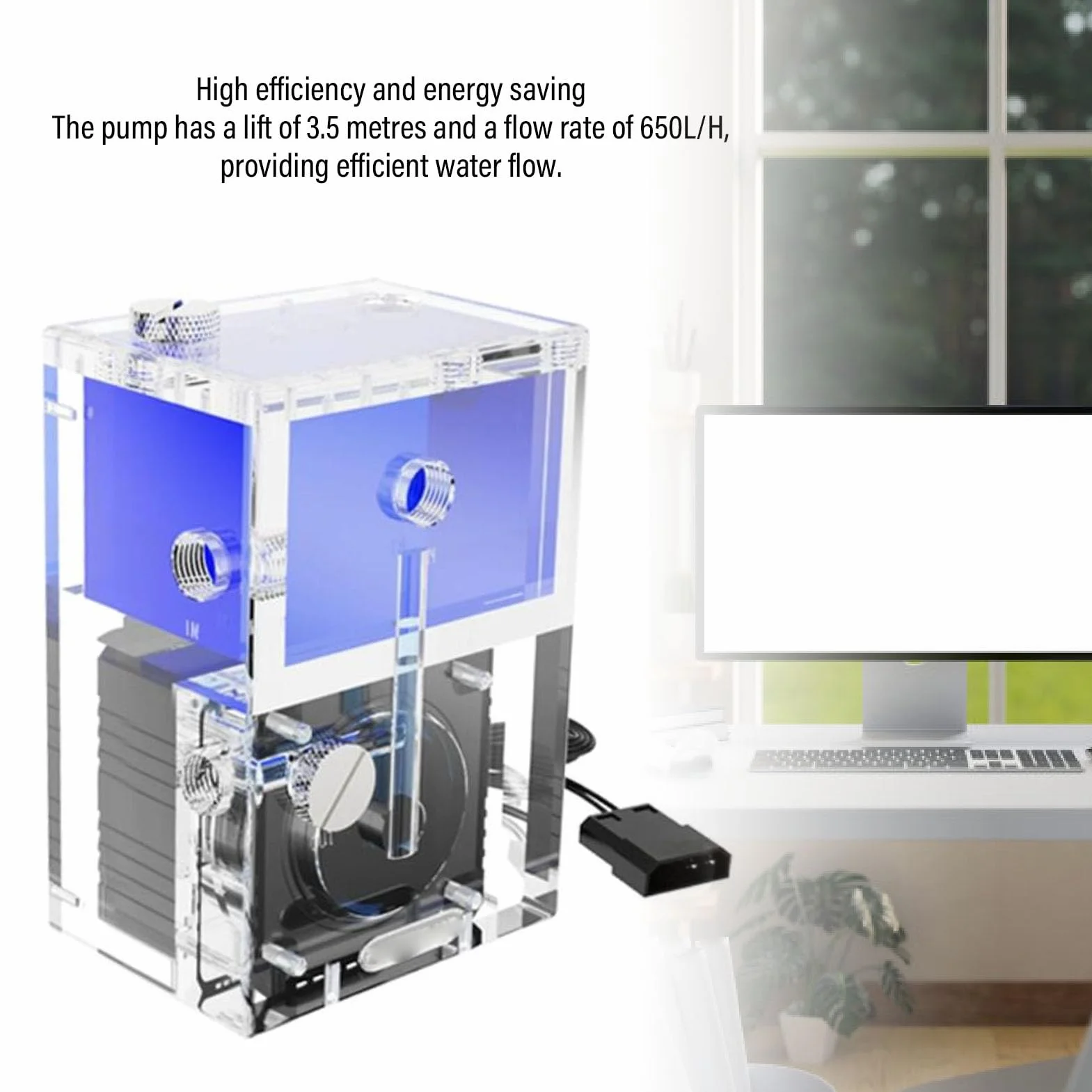 Bewinner PC Combo Zbiornik Pompy Wodnej, Aluminium Aluminium Pancerza Akrylowa Obudowa Odśrodkowa Pompa Wodna Zbiornik 650L/H 3,5 M WIDY KOMPUTEROWY System Chłodzenia Cieczy