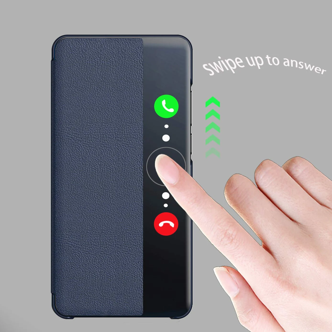 Etui kompatybilne z Huawei P20 Pro, etui Smart View Flip ze skóry PU + szkło hartowane - granatowe