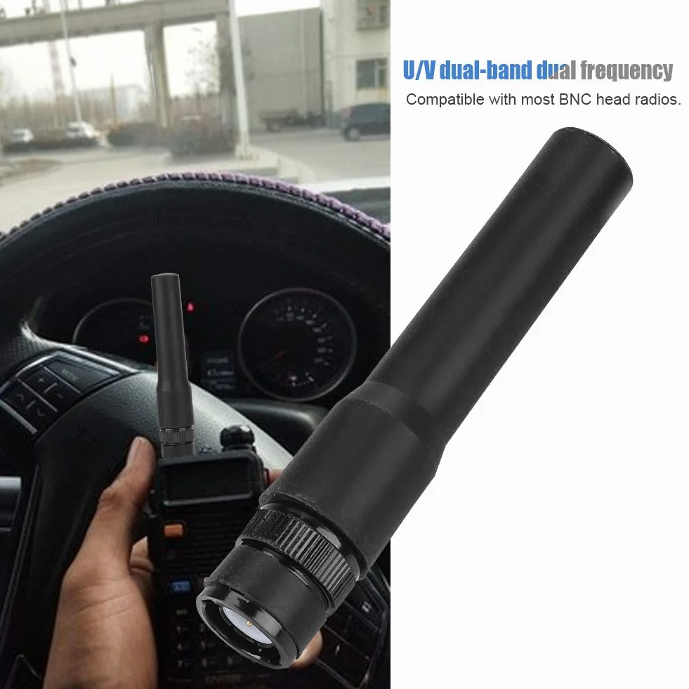 Dwuzakresowy VHF UHF 136-174MHz 144MHz-430MHz Miękka Antena Radiowa Dwukierunkowe Radio Walkie Talkie o Wysokim Wzmocnieniu BNC Kompatybilny z TK300 TK320 dla Radiotelefonów BNC