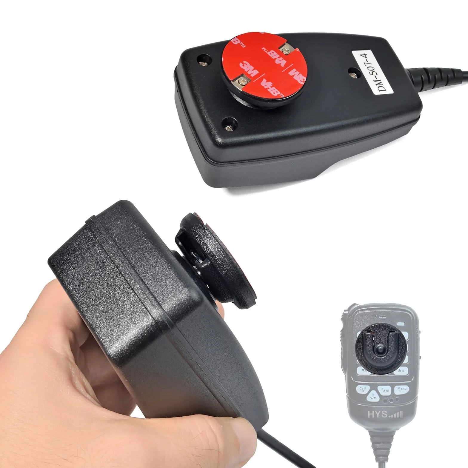 UAYESOK Uchwyt na mikrofon radiowy, uchwyt na mikrofon radiowy CB, uchwyt do zawieszania z samoprzylepnym tyłem 3M do Midland, Kenwood, Motorola, Baofeng, CB, PMR, mobilnego radia samochodowego,