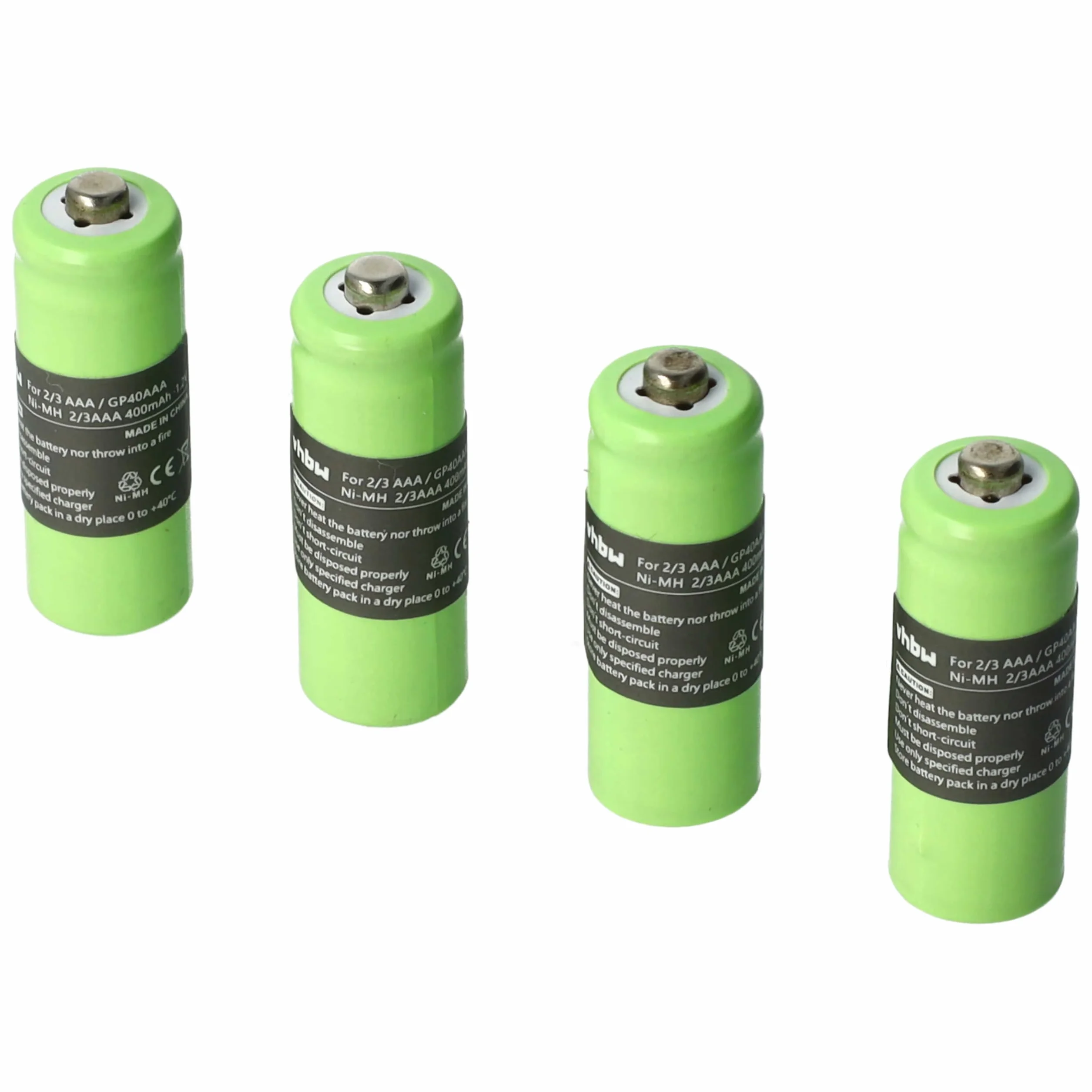 vhbw 4 x bateria kompatybilna z telefonem stacjonarnym Hagenuk Classico iDect X1, X1i, X11 (400 mAh, 1,2 V, NiMH) - zamiennik GP40AAA