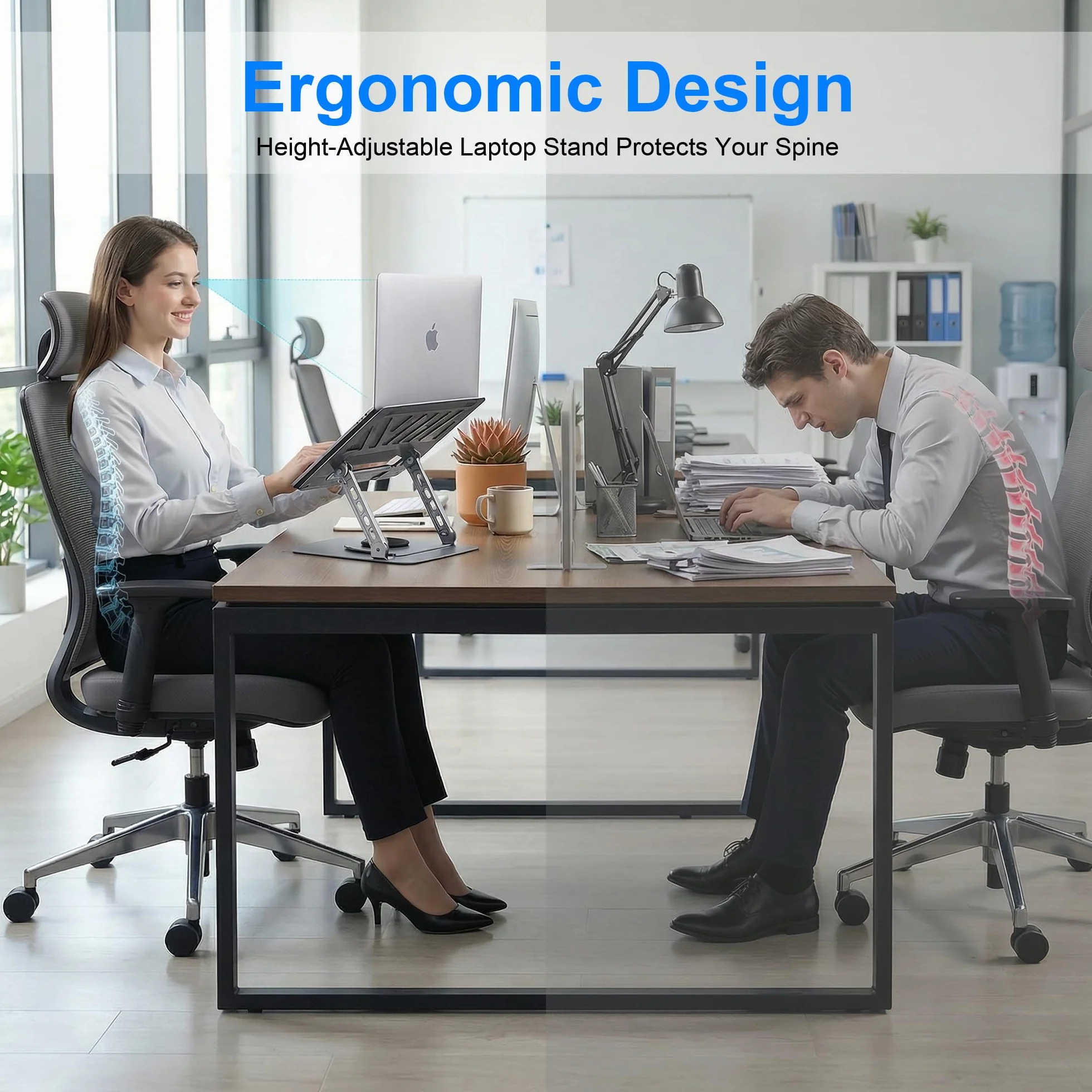 360° Obrotowy stojak na laptopa z regulacją wysokości, ergonomiczna podstawka na biurko, składany stojak na notebooka kompatybilny z MacBook Air Pro, 10-16 cali