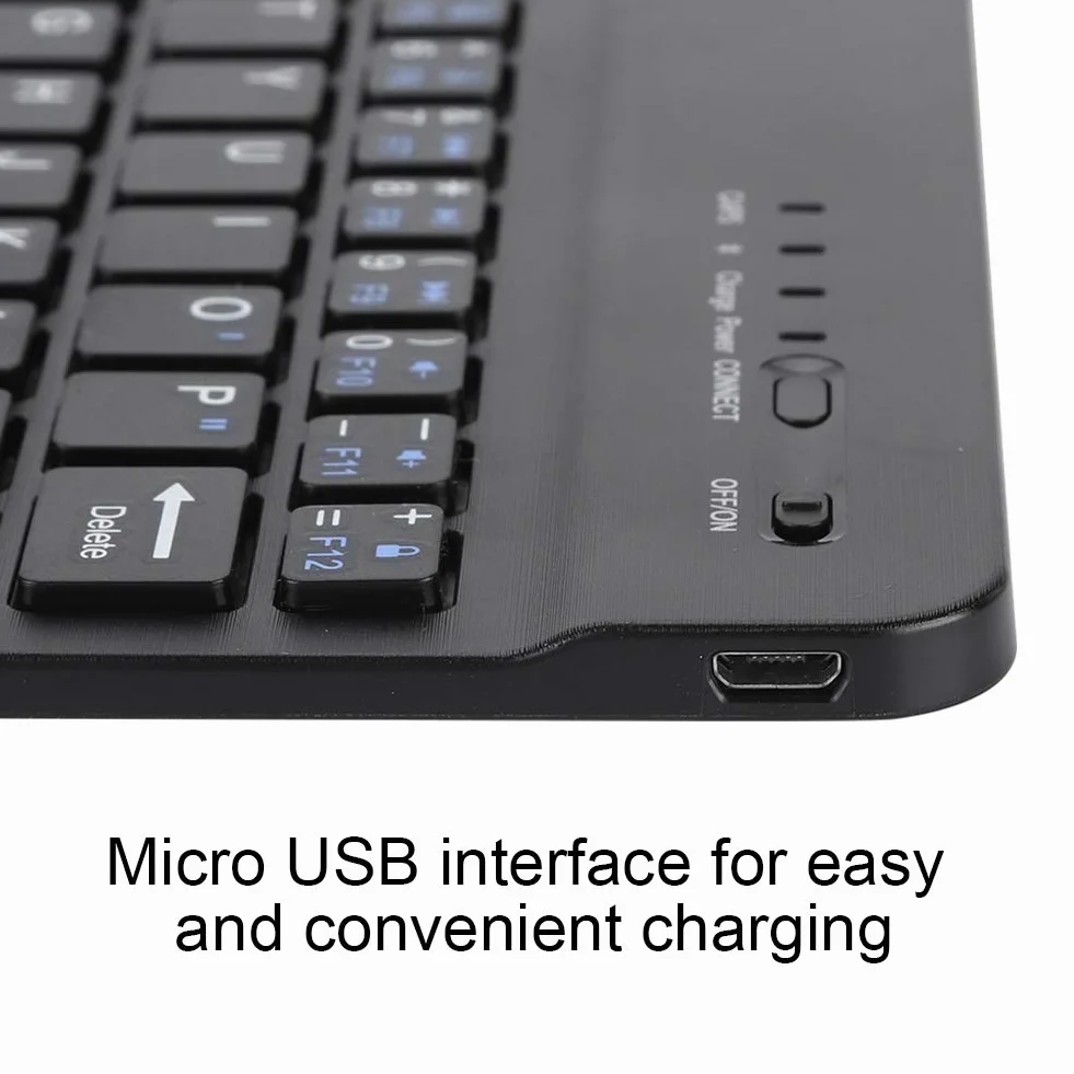 Bezprzewodowa klawiatura Bluetooth 7-8 cali tablet ze stopu aluminium dla Android/OS Czarna
