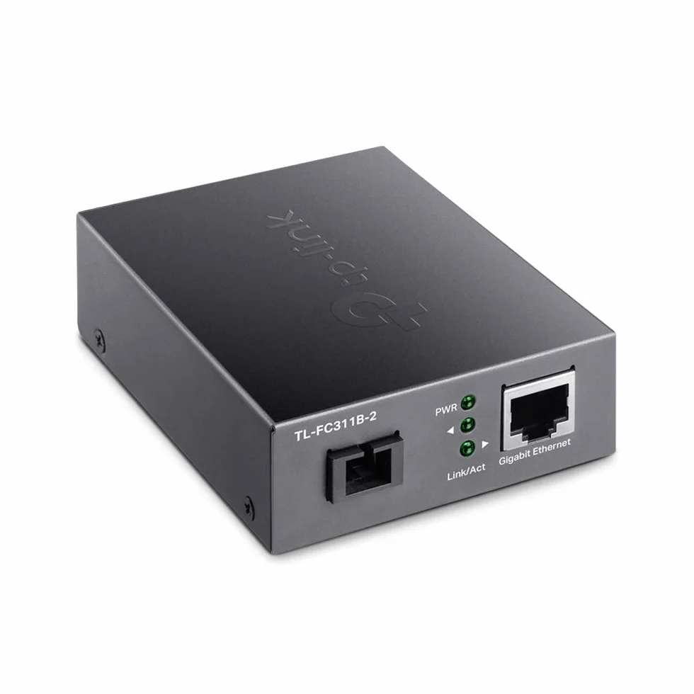 TP-Link TL-FC311B-2 | Gigabitowy konwerter mediów WDM | Port SC jednomodowy | Zasięg do 2 km | TX: 1310 nm/RX: 1550 nm | Kompatybilny z TL-FC311A-2