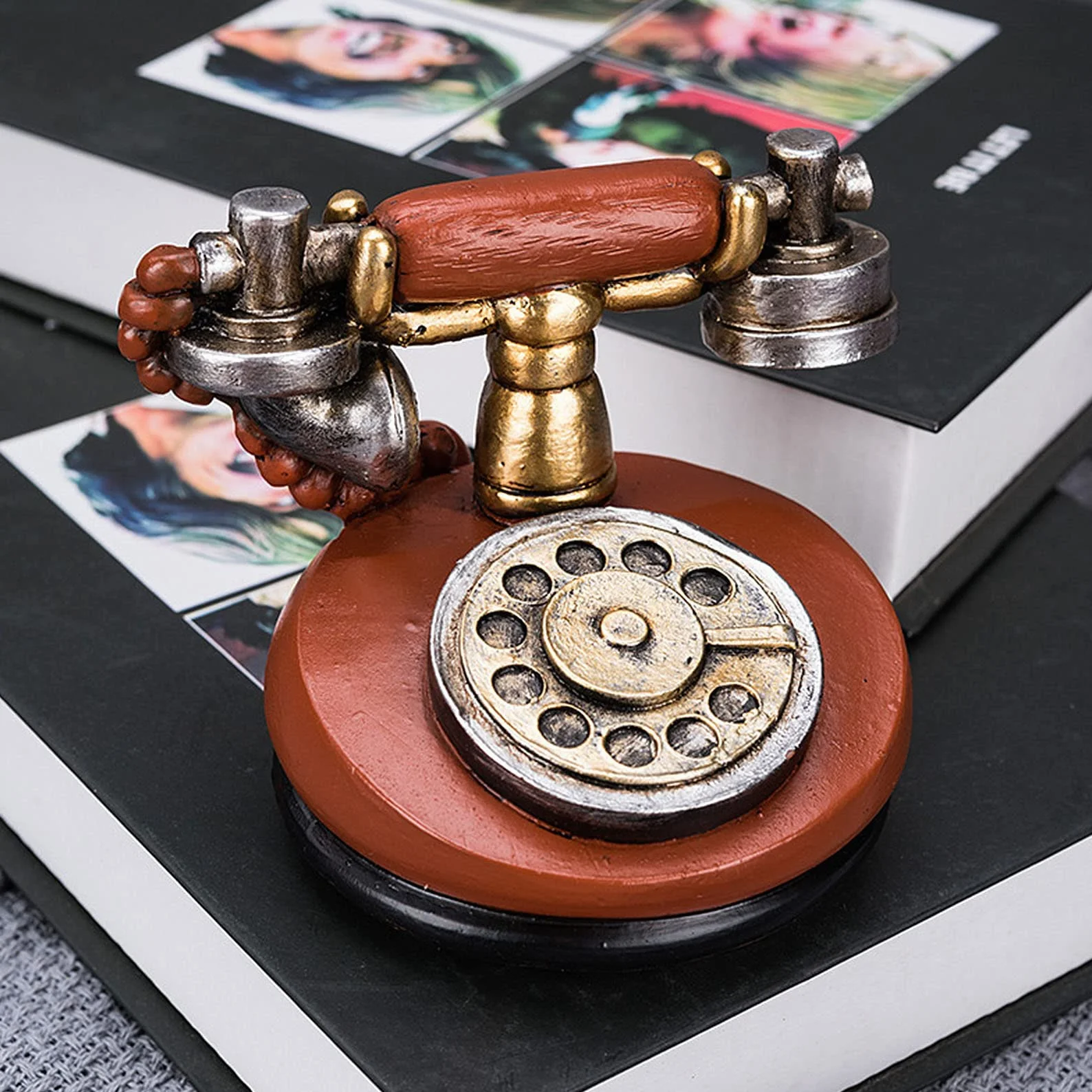 Vintage telefon, antyczne ozdoby na telefon biurowy, retro przewodowy telefon, vintage dekoracyjny telefon do domowego biura antyczne