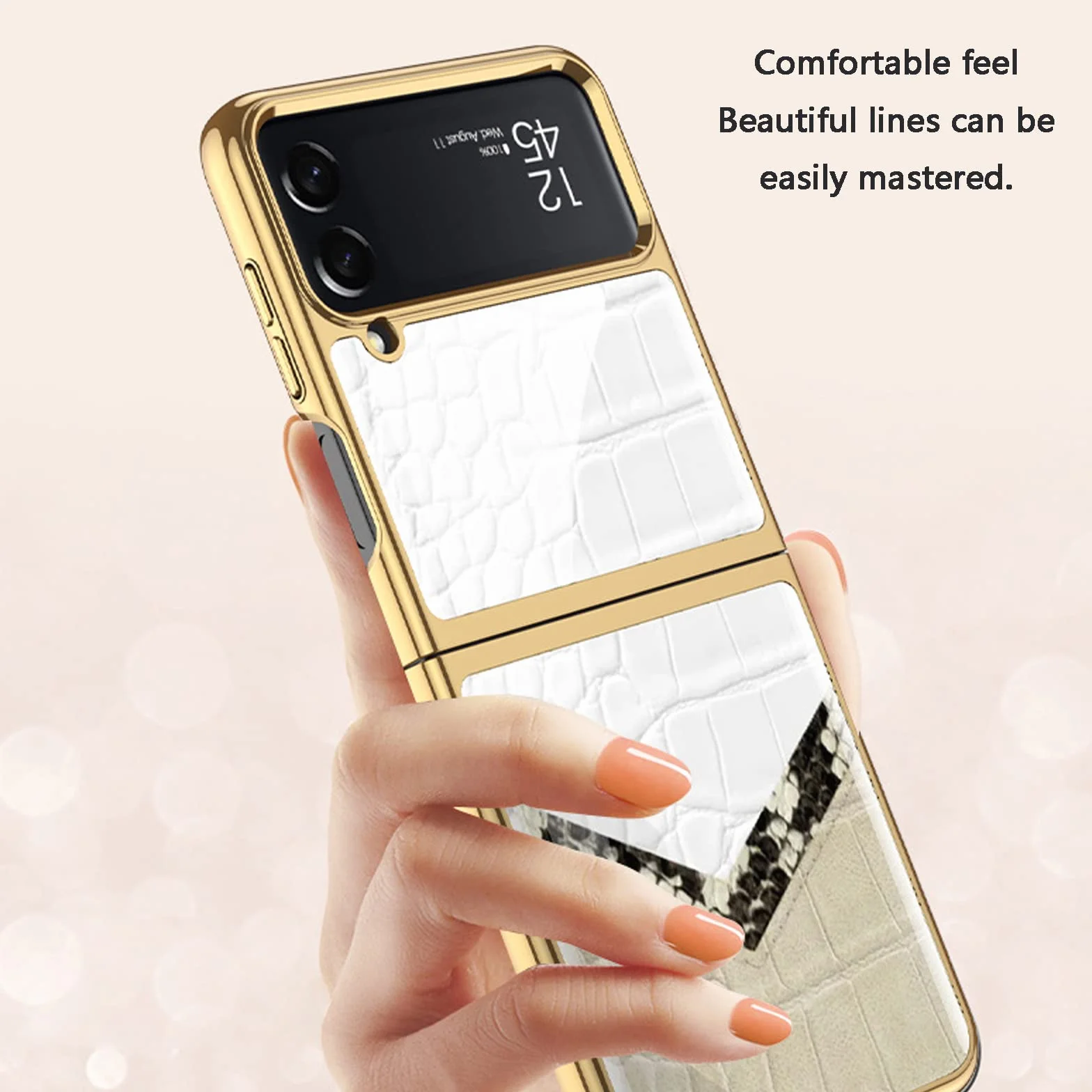 Etui do Samsung Galaxy Z Flip 4, galwanizowana ochrona przed upadkiem, pokrowiec z osłoną ekranu i funkcją szkła hartowanego, wytrzymały pancerz, 4