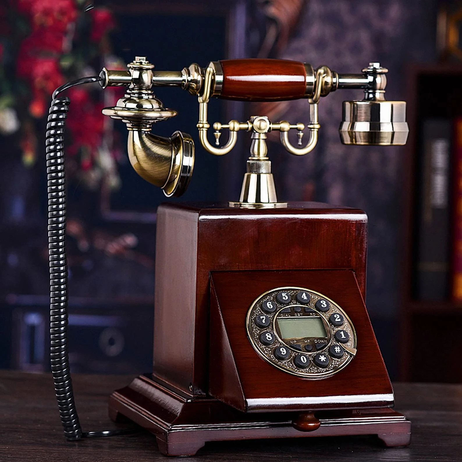 WangXLDD Telefon stacjonarny na biurko w stylu vintage, wielofunkcyjny telefon domowy, telefon retro vintage do domu / hotelu / biura (#1)