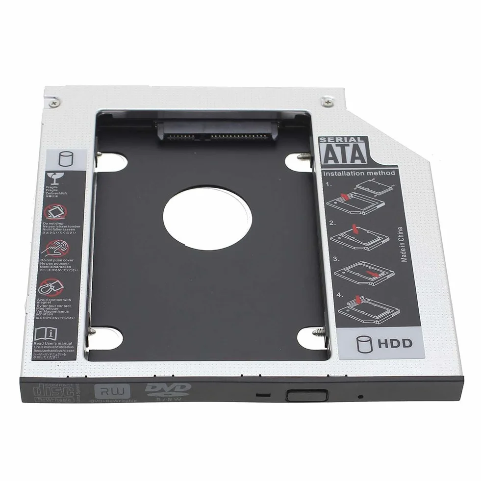 RGBS 9,5 mm SATA na SATA 2. HDD HD dysk twardy Caddy etui do ASUS ACER HP Dell Benq Sony uniwersalny laptop CD/DVD-ROM optyczna wnęka