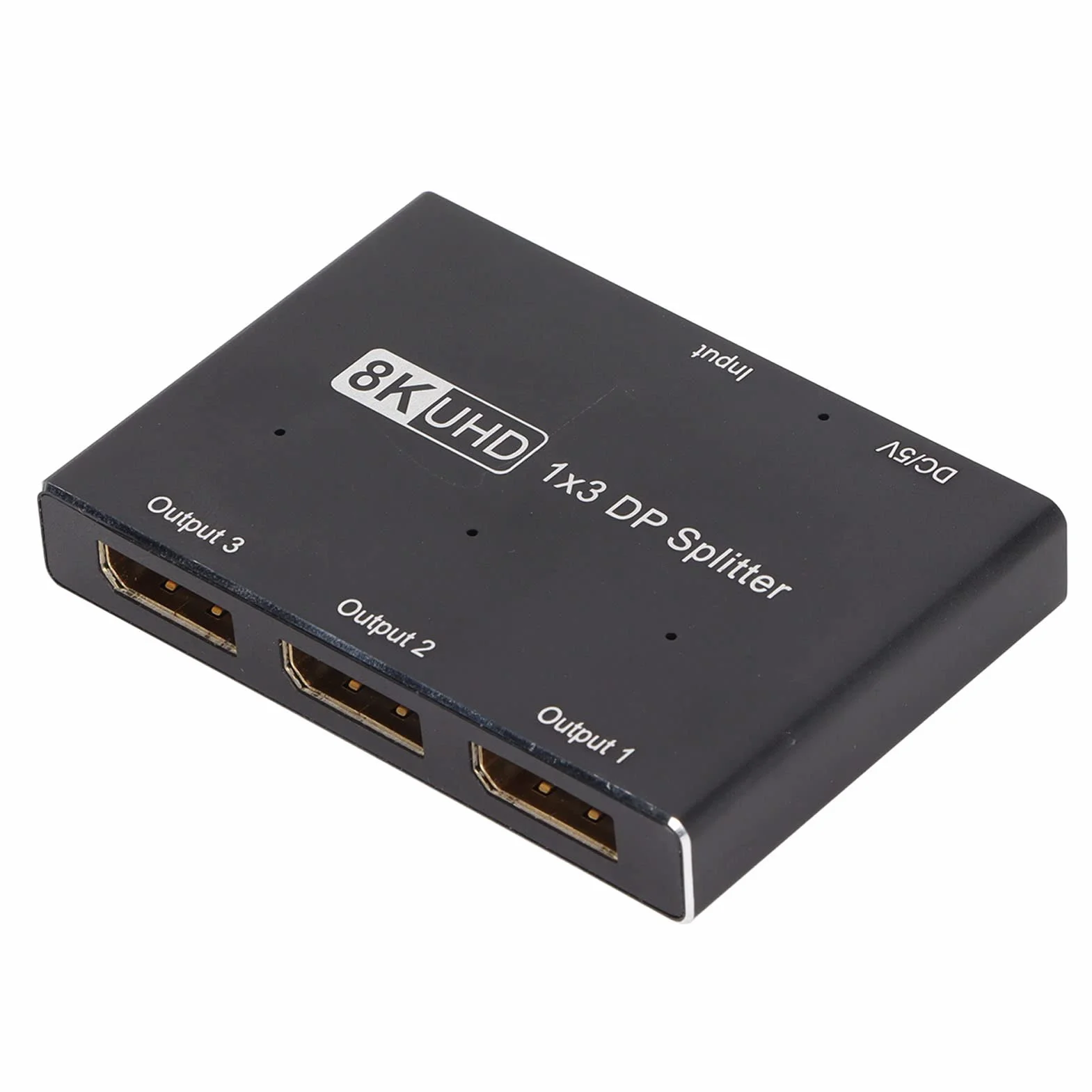 Acouto Rozdzielacz DisplayPort 1x3 8K 30 Hz 4K 144 Hz Potrójny Rozdzielacz MST SST Hub z 3 Wyjściami do Kina Domowego w Szkole Sygnały Hotelowe Obsługuje 3 DisplayPort 1x3 Adapter 8K