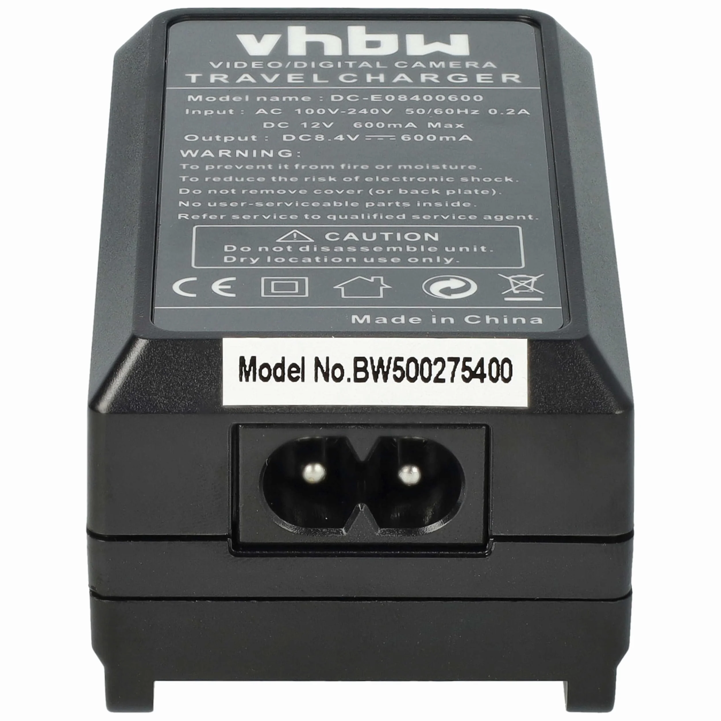 vhbw Ładowarka kompatybilna z kamerą Hitachi DZ-MV550A, DZ-MV580A - ładowarka, adapter samochodowy, wskaźnik ładowania, 8,4 V