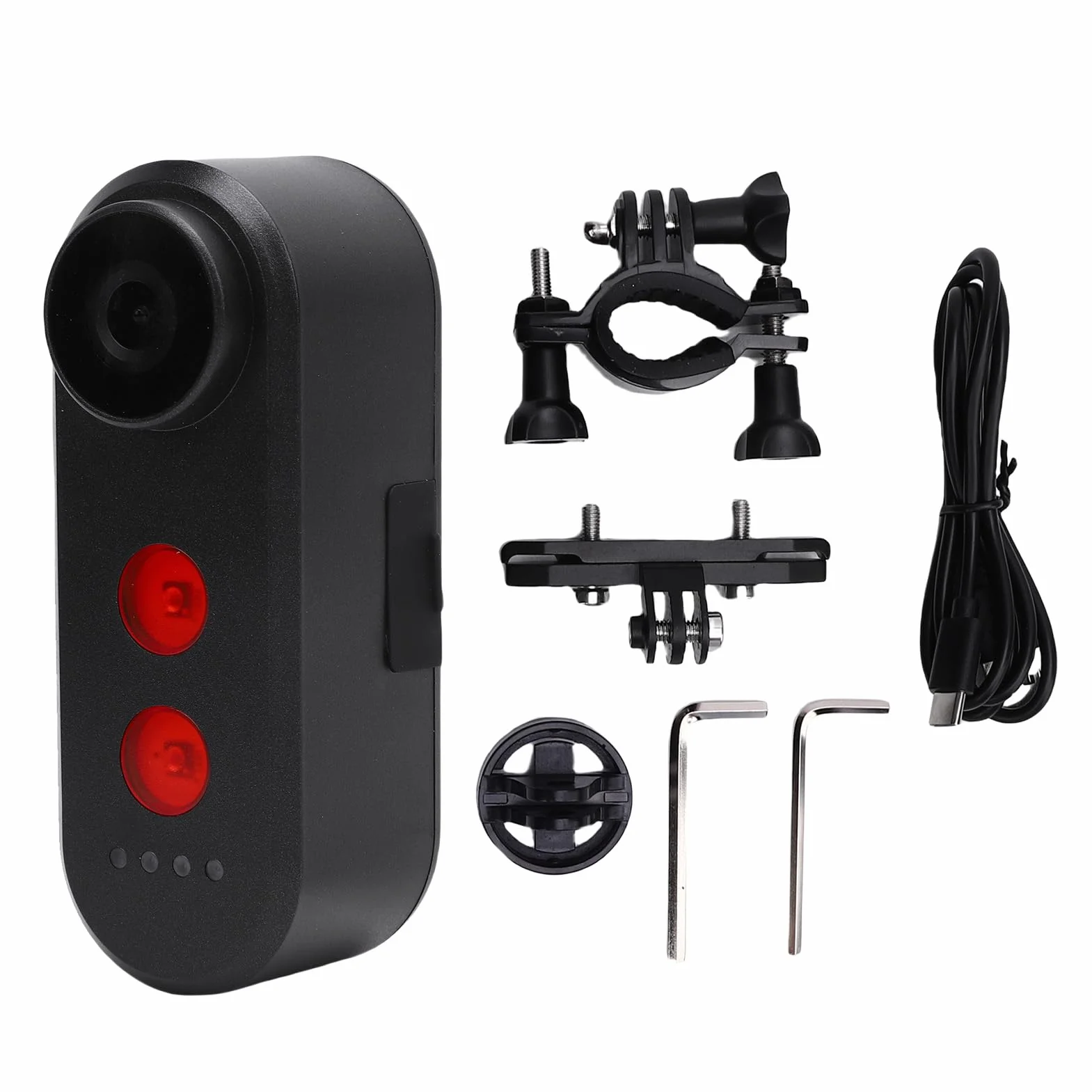 Yinhing Kamera Rowerowa 4K z Czujnikiem światła Kamera Tylna HD do Jazdy na Rowerze na świeżym Powietrzu Szerokokątny 140° IPX6 Pamięć 32 GB Łatwa Instalacja Typu Plug Play (Brak karty pamięci)
