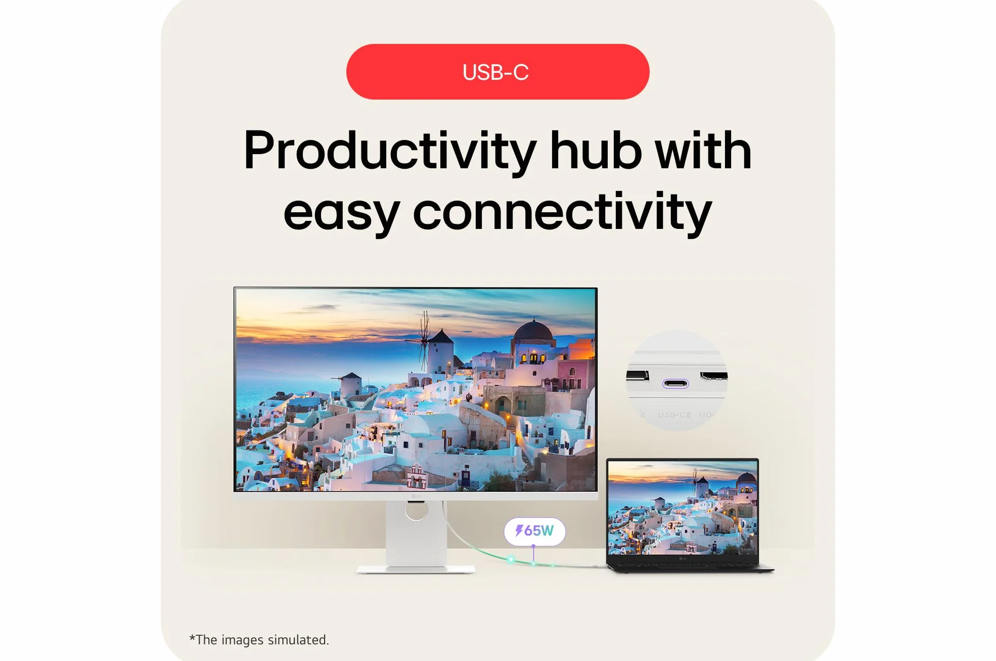 LG Inteligentny monitor 37U730SA-W, 4K UHD IPS 94.0 cm, 60Hz, 5ms GtG, HDR10, Wi-Fi, Bluetooth, domowe biuro - zdalny pulpit, Airplay, webOS inteligentne aplikacje z pilotem, głośniki, HDMI, USB-C