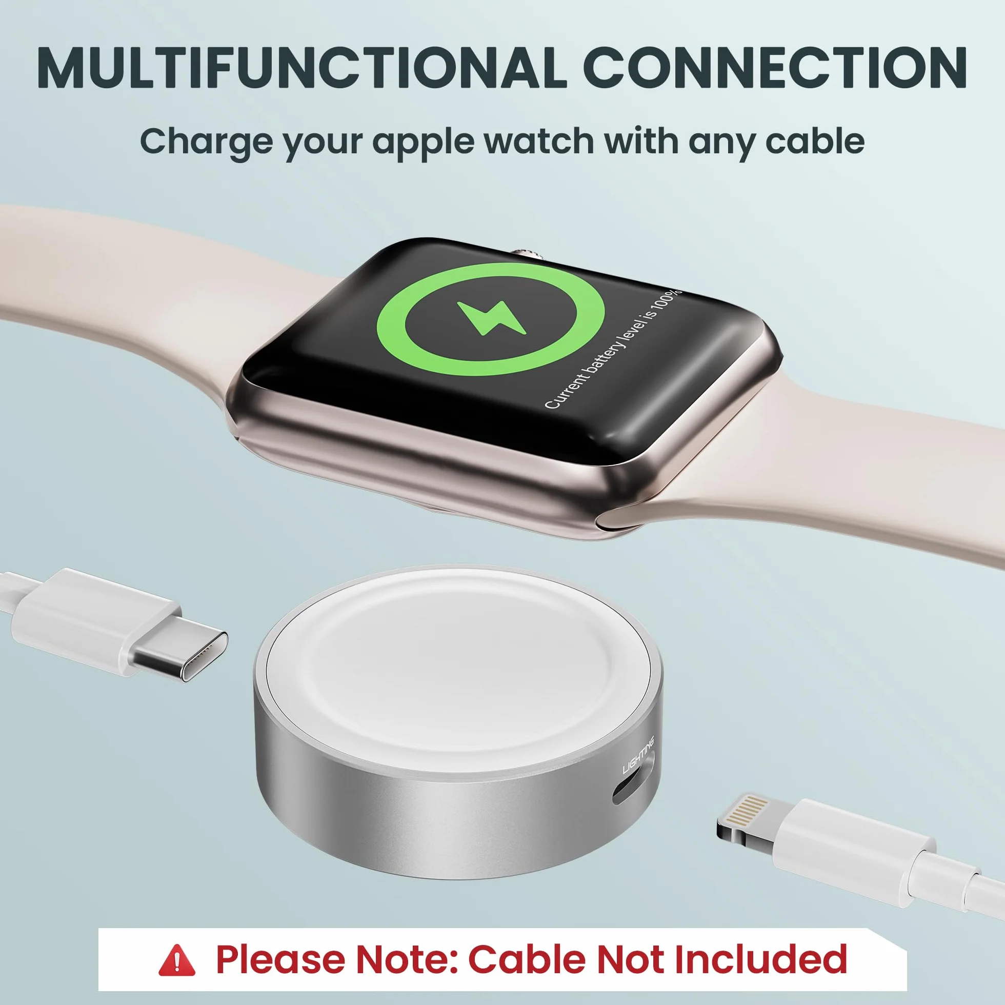 Ruxely Magnetyczna Ładowarka Bezprzewodowa do Apple Watch iWatch, Szybka Ładowarka USB C, Krótki Kabel, Series 10 9 8 7 6 Ultra 2 SE 42/46/44mm