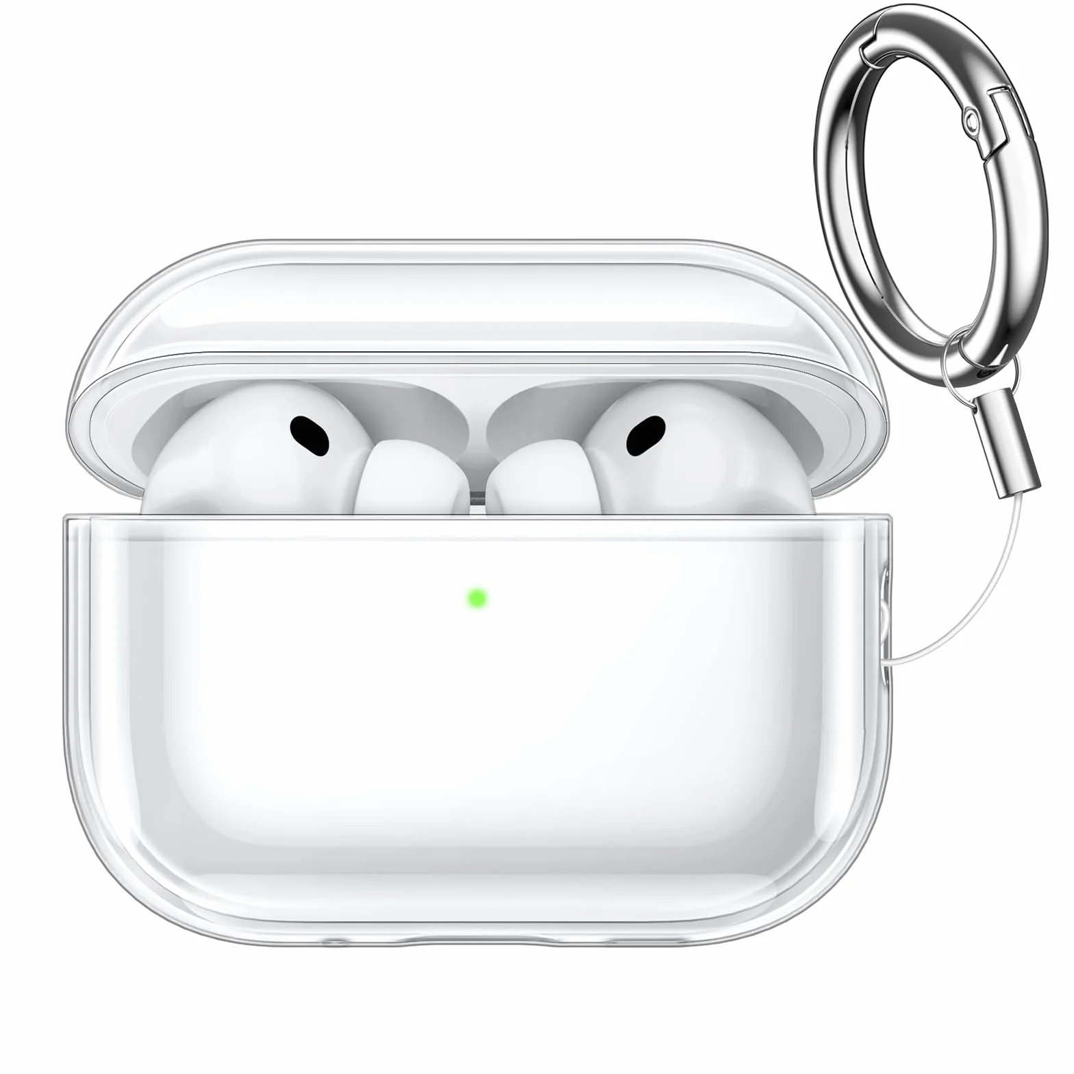 JETech Przezroczysty Etui Osłona dla AirPods Pro 3 (2025) z Brelokiem, Wysoce Przejrzysty Miękki TPU, Odporny na Wstrząsy Ochronny (Przezroczysty)