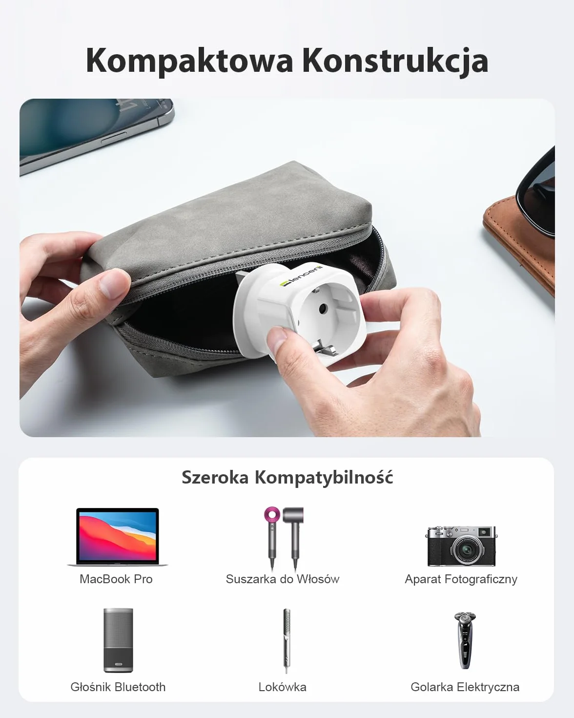 LENCENT 2 sztuki Adapter Podróżny Poland do UK Wtyczka, Typu-G Wtyczka Podróżna Adapter 2-pinowy do 3-pinowy, AC Schuko Adapter do Wielka Brytania, Irlandia, Dubaj, Malezja, Singapur ładowarka ścienna