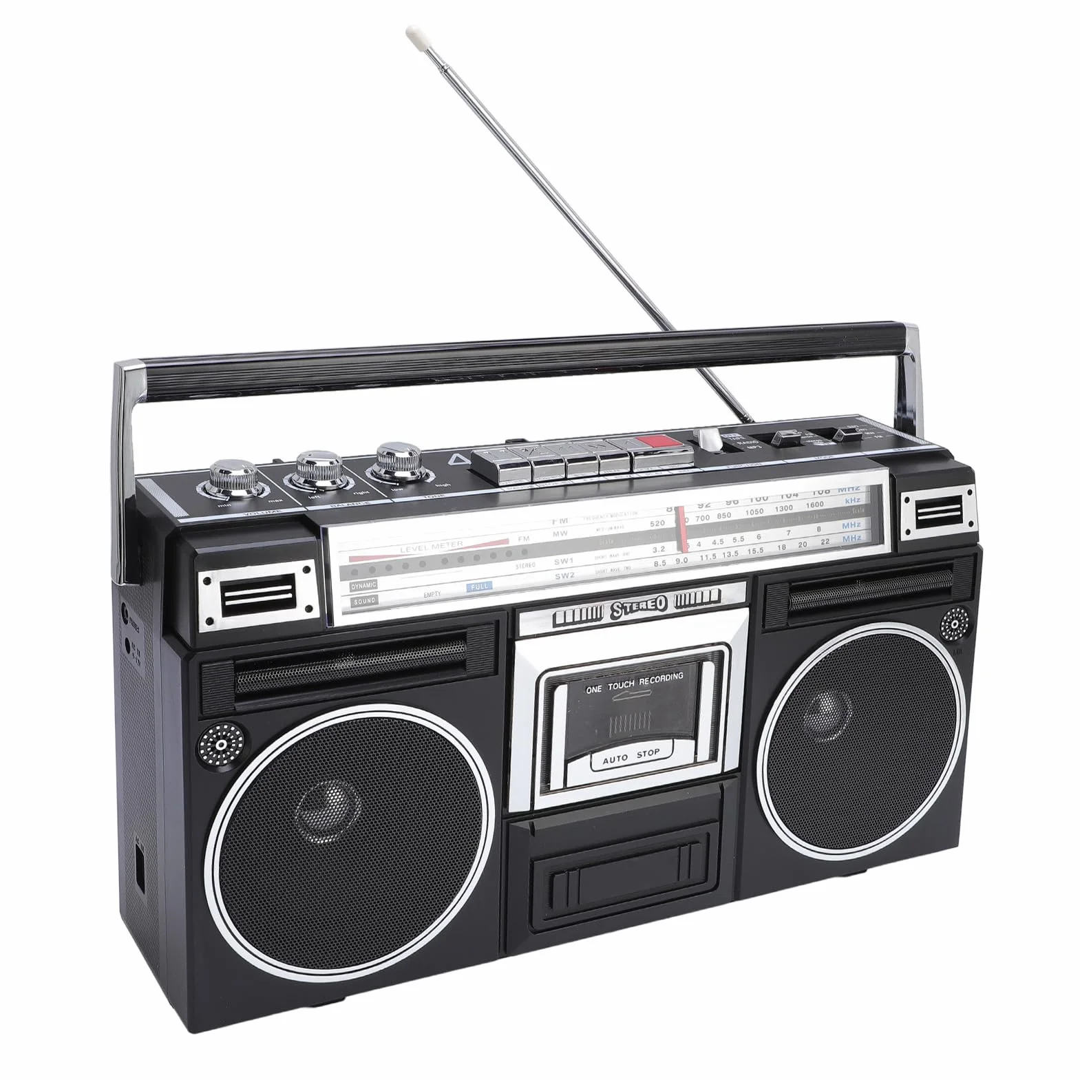 Bluetooth Cassette Player z 4 -zespołowym Radiem - Zabytkowe talię Taśmy z Odtwarzaniem USB/SD, Przenośne Przenośne Odtwarzacze w Stylu Retro, dla (wtyczka UE) (wtyczka UE)