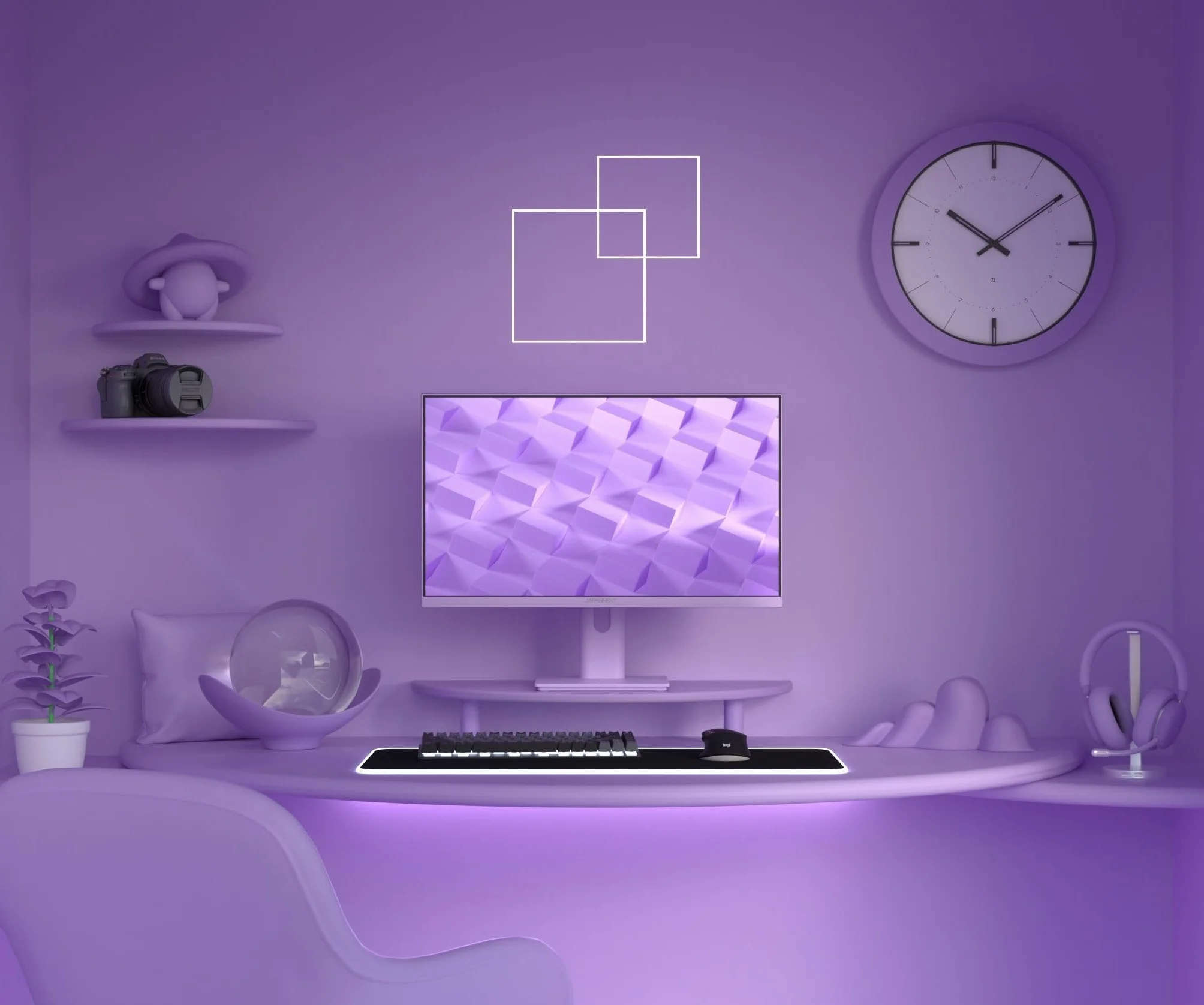 JAPANNEXT monitor gamingowy 23,8" IPS 120 Hz 0,5 ms fiolet | Full HD (1920 x 1080) 120 Hz 0,5 ms pastelowy niebieski | regulacja wysokości i nachylenia (HSP) | JN-IPS238G120F-HSP-PP