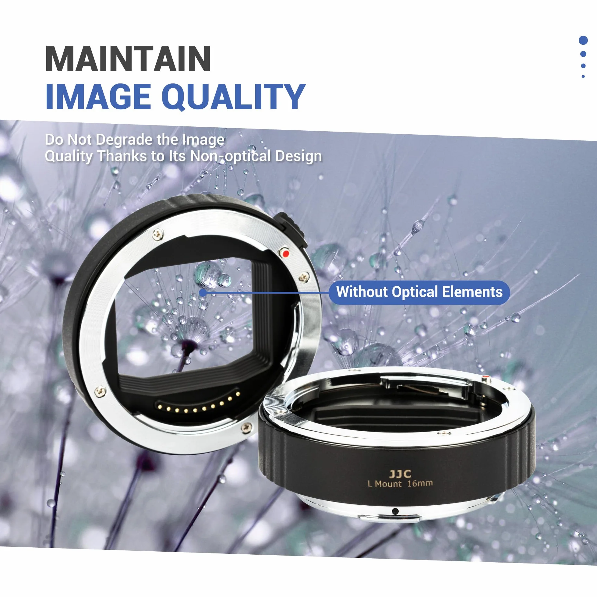 JJC Rurka przedłużająca makro (11 mm + 16 mm) autofokus do aparatów Panasonic/Sigma/Leica z mocowaniem L do obiektywów, fotografia makro z bliska - zestaw pierścieni przedłużających, korpusu i tylnej