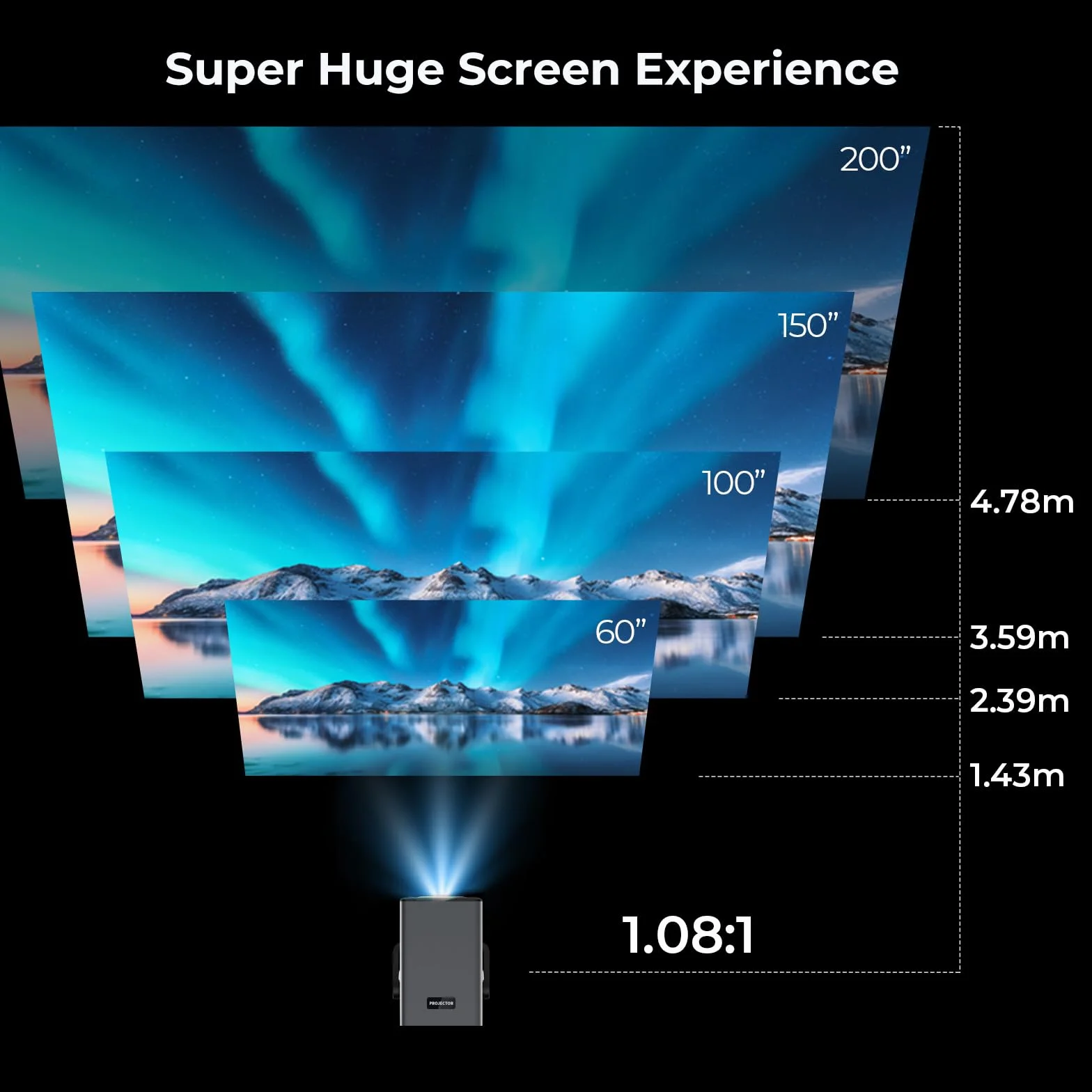 2000 ANSI Native 1080P Smart Projector, 4K Supported, Android 14 Projector Mini Projector with WiFi & Bluetooth, Auto Focus, Keystone, projektor domowy kino 4K do sypialni i na zewnątrz X7
