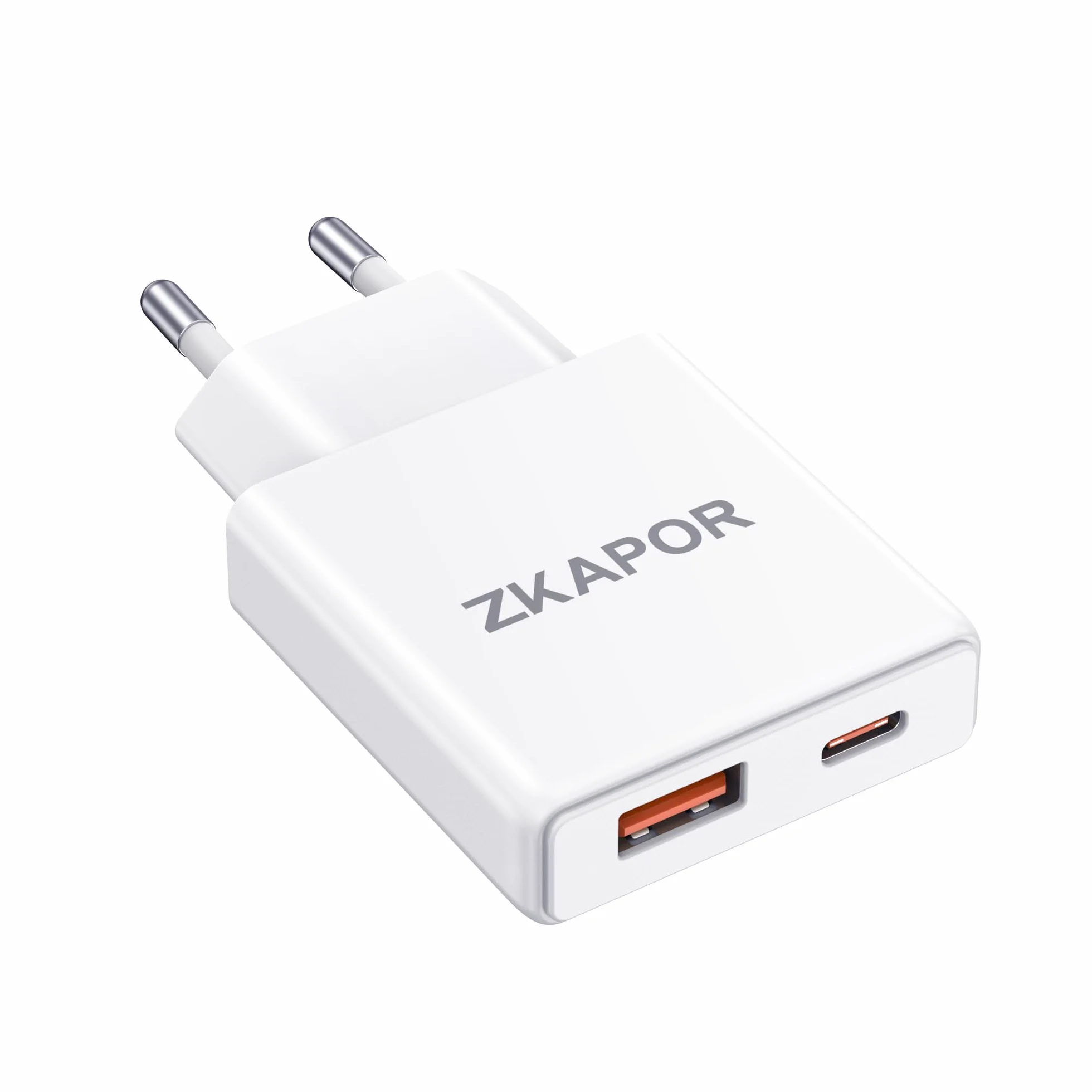 ZKAPOR Ładowarka 20W USB C, zasilacz 2-portowy USB C, szybka ładowarka USB, ładowarka USB C do Phone 15/15 Pro/15 Pro Max/14/13, Galaxy S24 S23 Ultra S22, Tablet, MacBook Pro/Air, Pad Pro, piksel