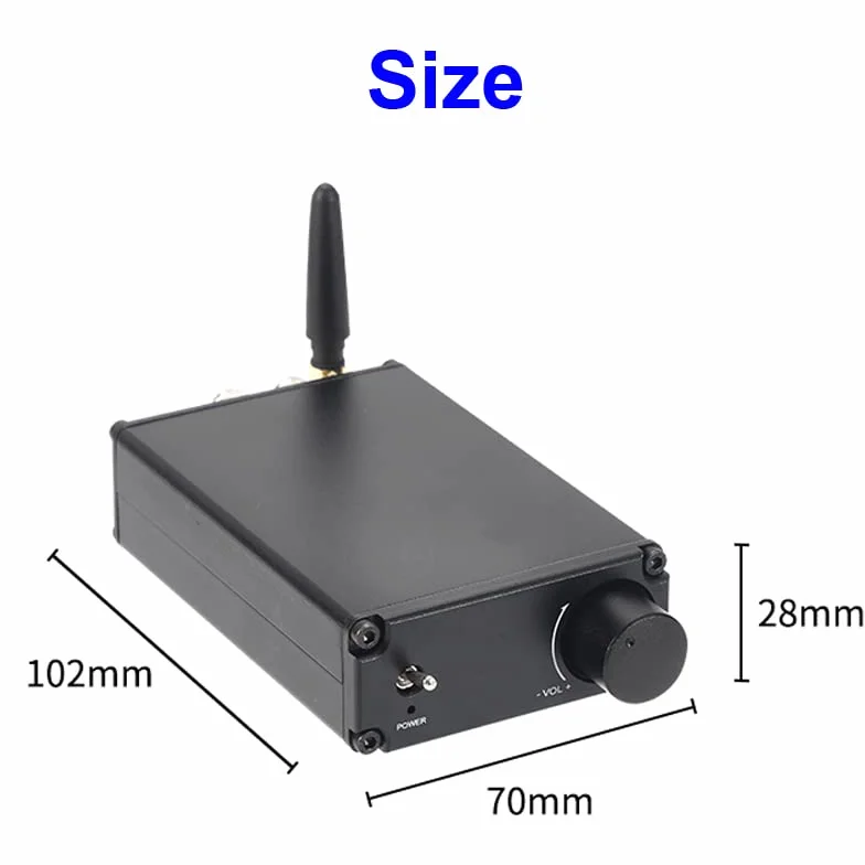 Wzmacniacz Hi-Fi，Wzmacniacz audio 80 W + 80 W Infineon MA12070 Cyfrowy wzmacniacz audio Bluetooth 5.0 HiFi Stereo Klasa D Aux