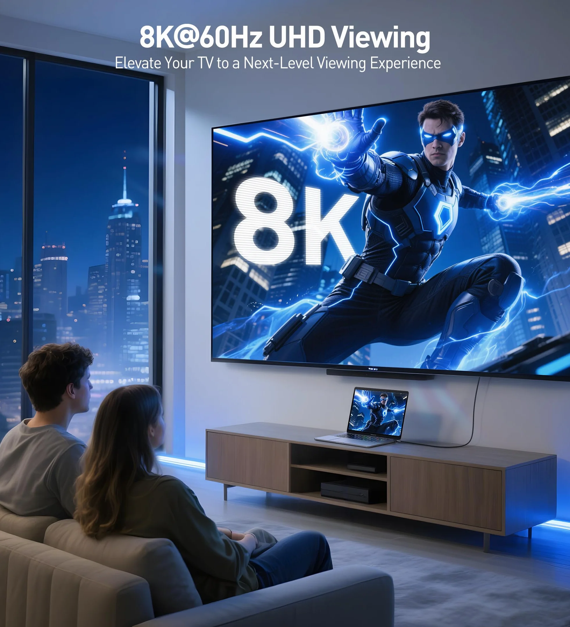 Cable Matters 3-Pak Kabli HDMI 8K 48 Gbps, 2 m | 8K@60Hz, 4K@240Hz, HDR, zgodne z PS5, Xbox Series X/S, kartami RTX/RX i Apple TV