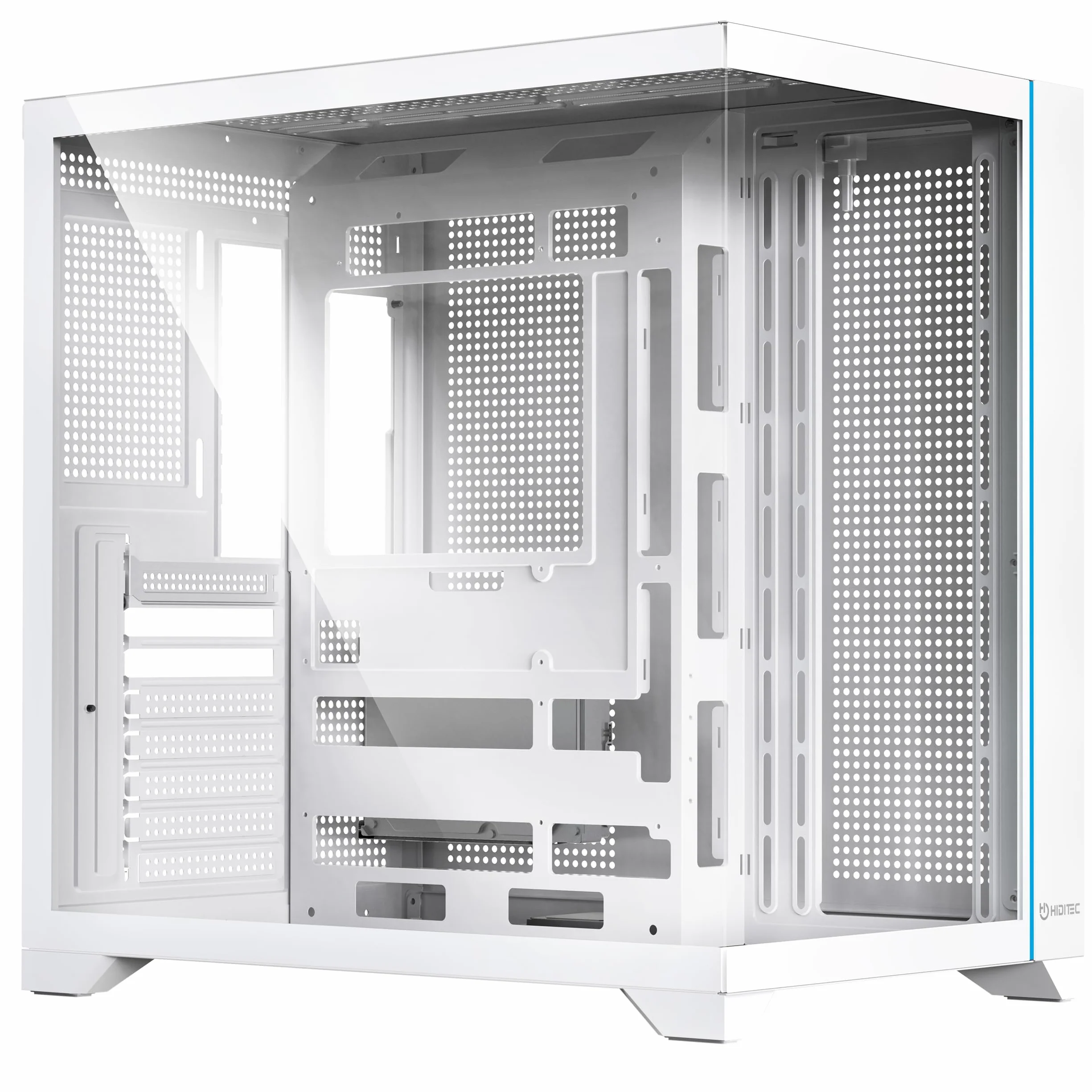 Hiditec Obudowa komputera ATX PC Gaming H3, złącze USB Type-C,1x12cm wentylator ARGB, kontroler ARGB, kompatybilny BTF, ATX i micro ATX, podwozie z systemem podwójnej kamery, do 10 wentylatorów 120 mm