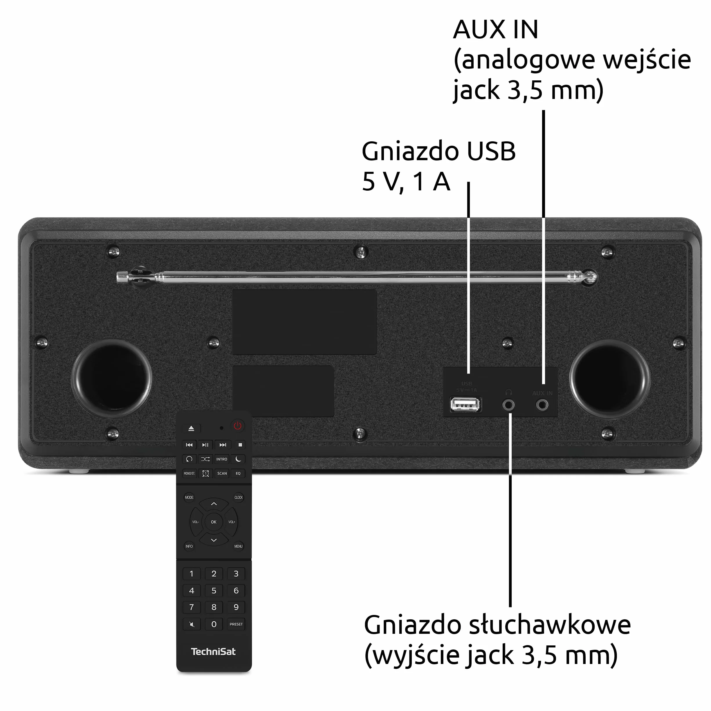 TechniSat DIGITRADIO 320 – Cyfrowe radio stereo (kompaktowy system z DAB+ i FM, odtwarzacz CD, Bluetooth, USB, 2×5 W RMS, kolorowy wyświetlacz TFT, pamięć ulubionych, budzik, timer snu, pilot)