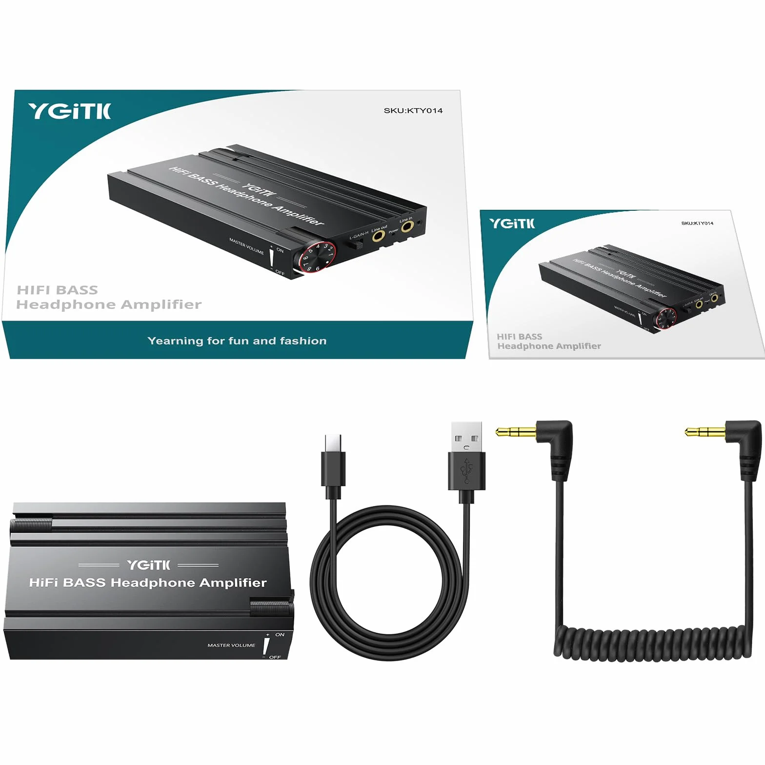 HiFi Wzmacniacz zestawu słuchawkowego HiFi Bass 16-600Ω, wyjście stereo, audio, 3,5 mm, przenośny, ładowalny do MP3/ MP4/ telefonów/komputera