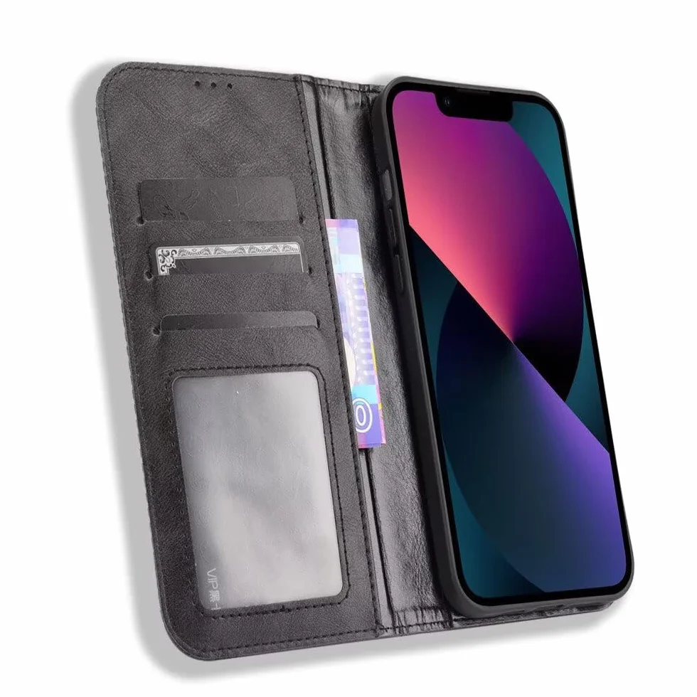Etui z klapką ze skóry flip do Realme C71 Brązowe
