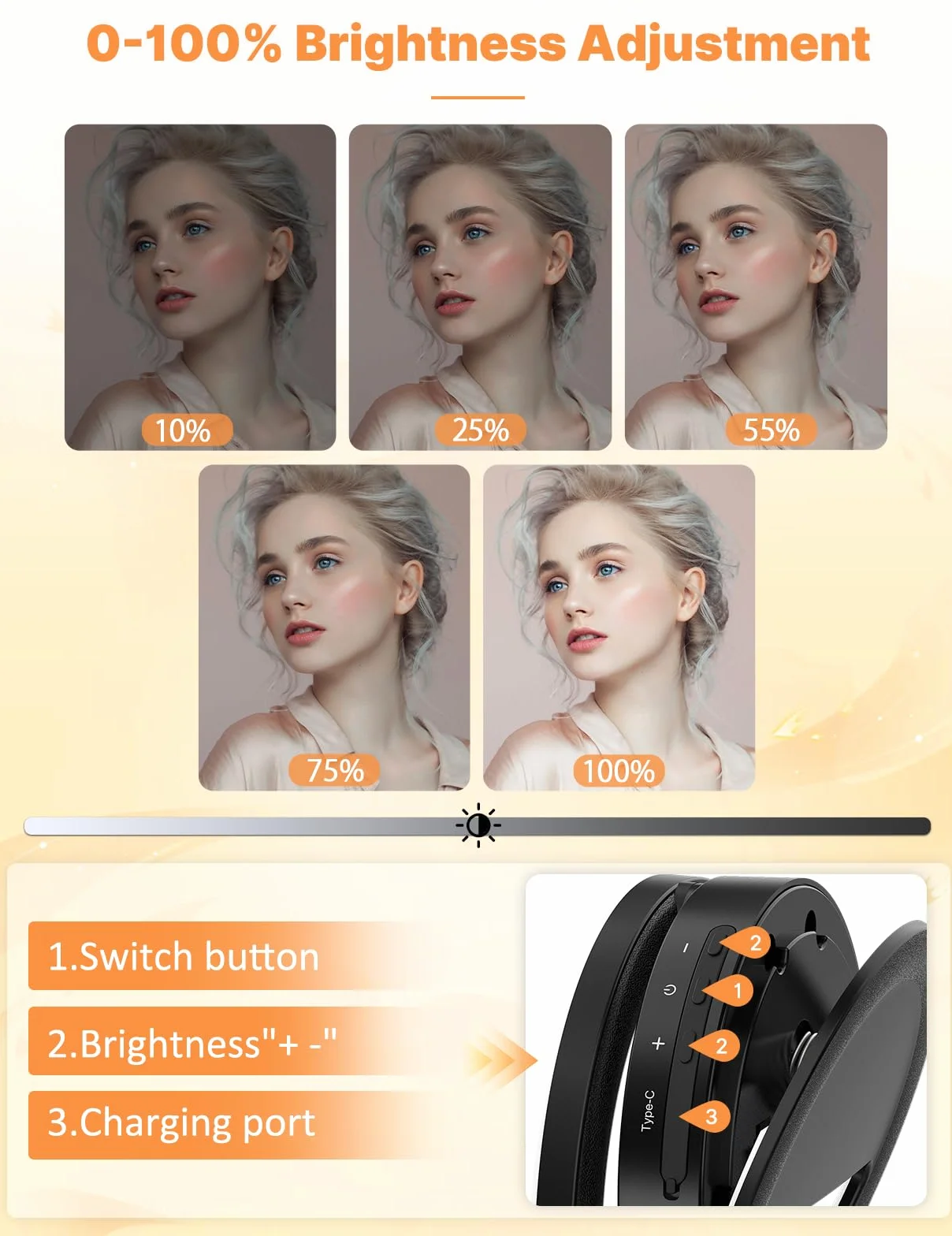 Lampa pierścieniowa na telefon komórkowy ULANZI 4", światło do selfie, telefon komórkowy, 3 temperatury barwowe 3000-7000 K, lampa pierścieniowa, 5 poziomów jasności, lampa wideo, do selfie,
